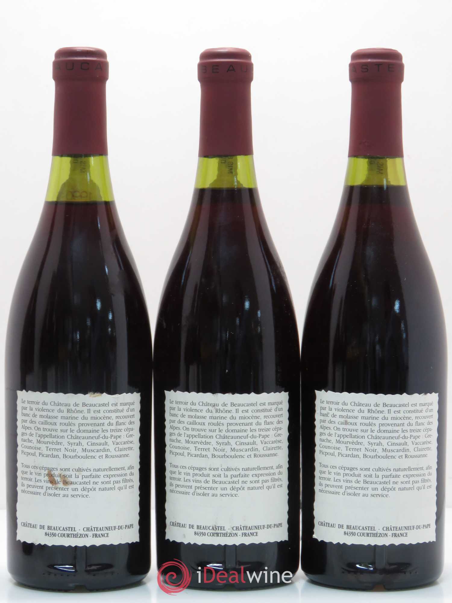 Châteauneuf-du-Pape Château de Beaucastel Famille Perrin 1990 - Lot de 6 bouteilles - 4