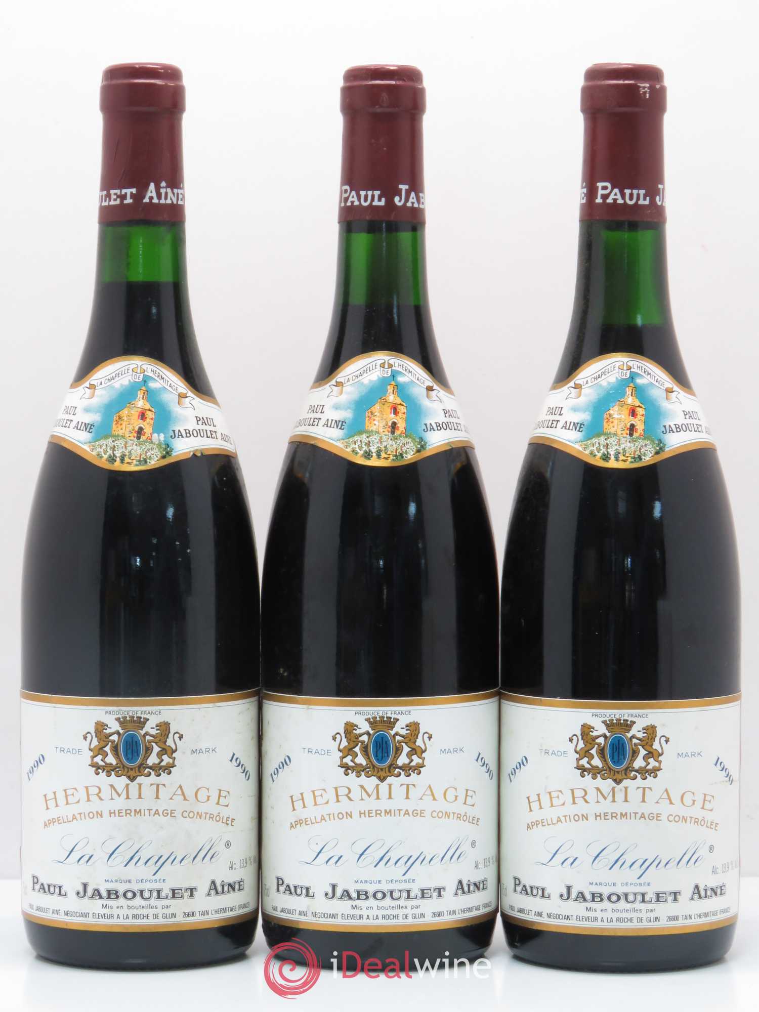 Hermitage La Chapelle Paul Jaboulet Ainé 1990 - Lot de 3 bouteilles - 0