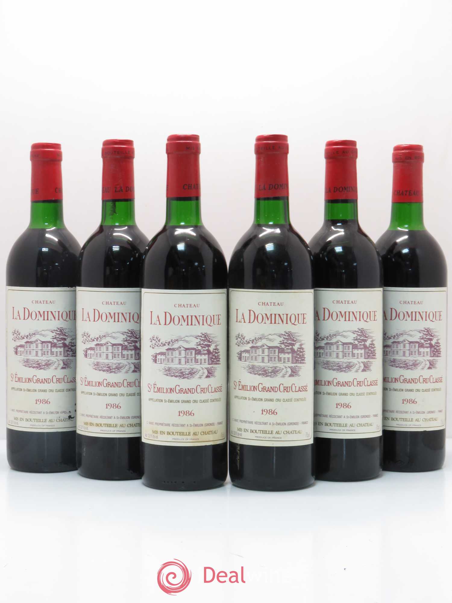 Château la Dominique Grand Cru Classé 1986 - Lot de 6 bouteilles - 0