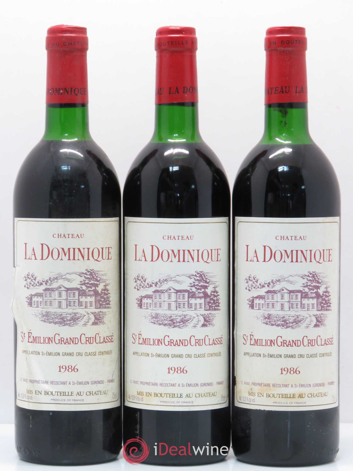 Château la Dominique Grand Cru Classé 1986 - Lot de 3 bouteilles - 0