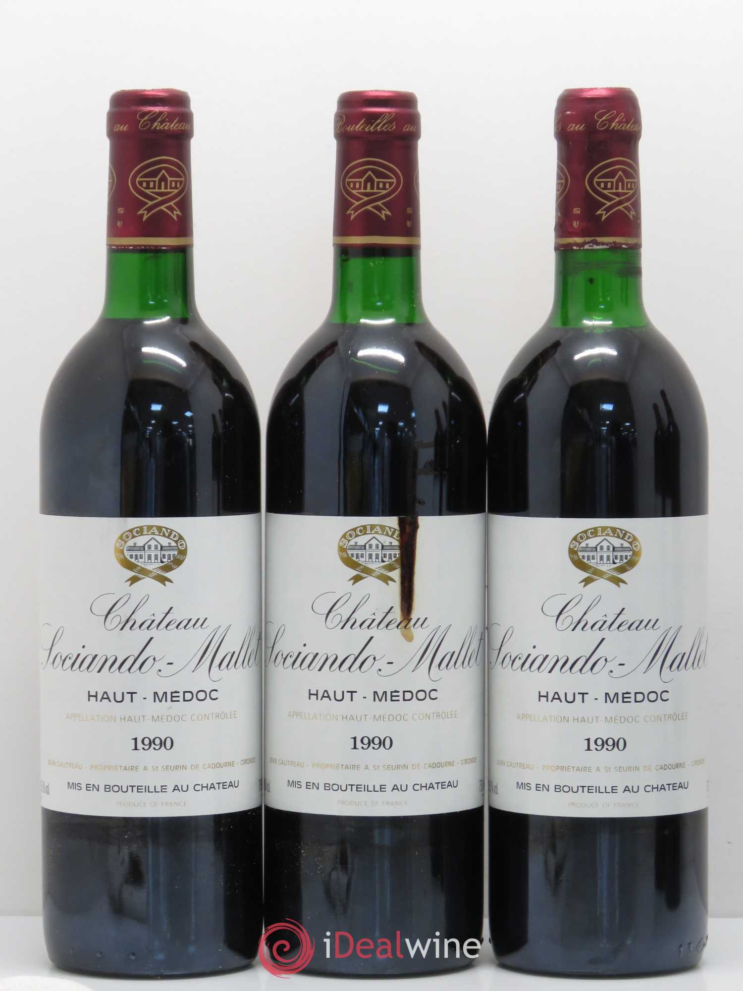 Château Sociando Mallet 1990 - Lot de 9 bouteilles - 3