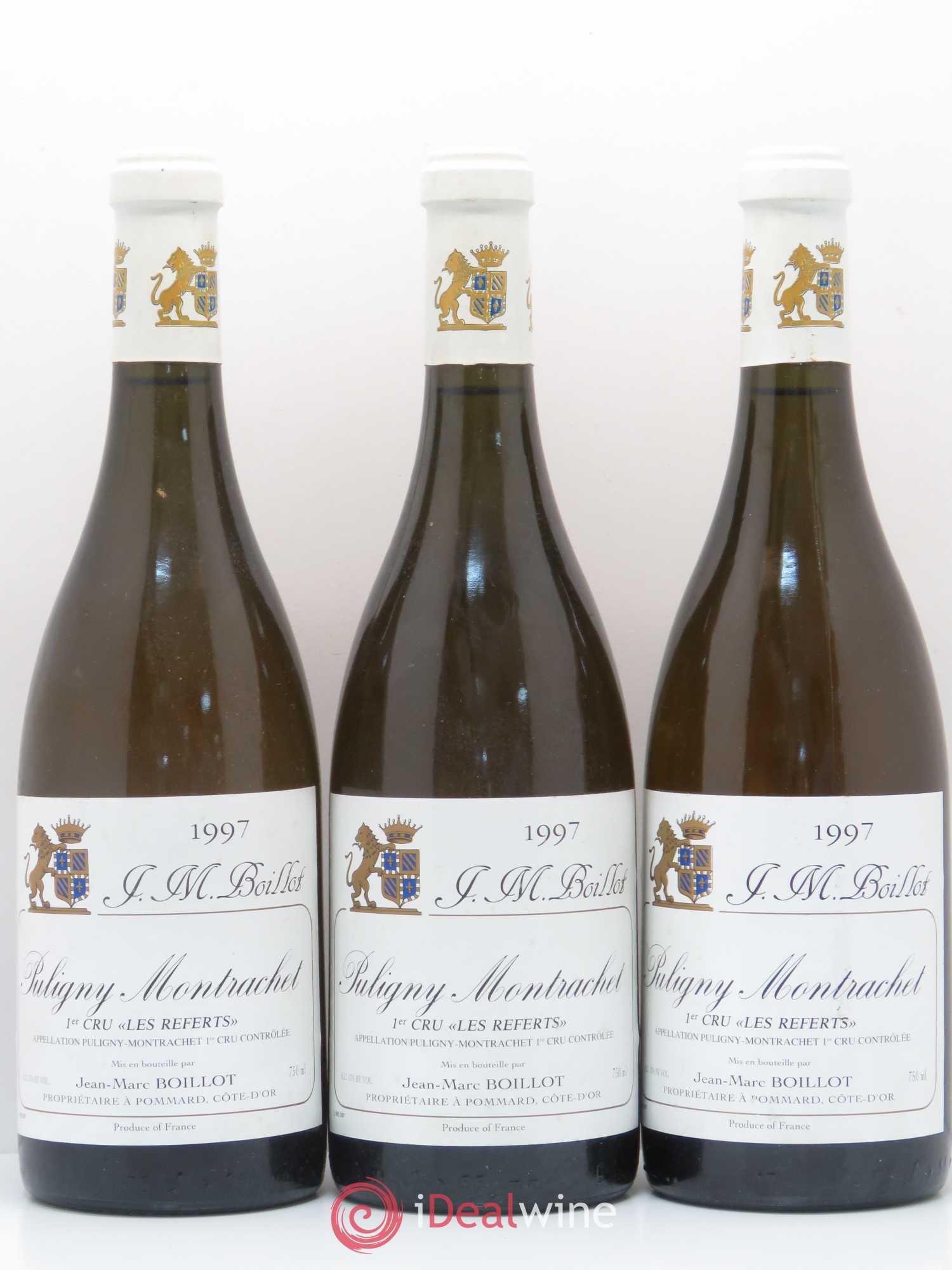 Puligny-Montrachet 1er Cru Les Réferts Jean Marc Boillot 1997 - Posten von 3 Flaschen - 0