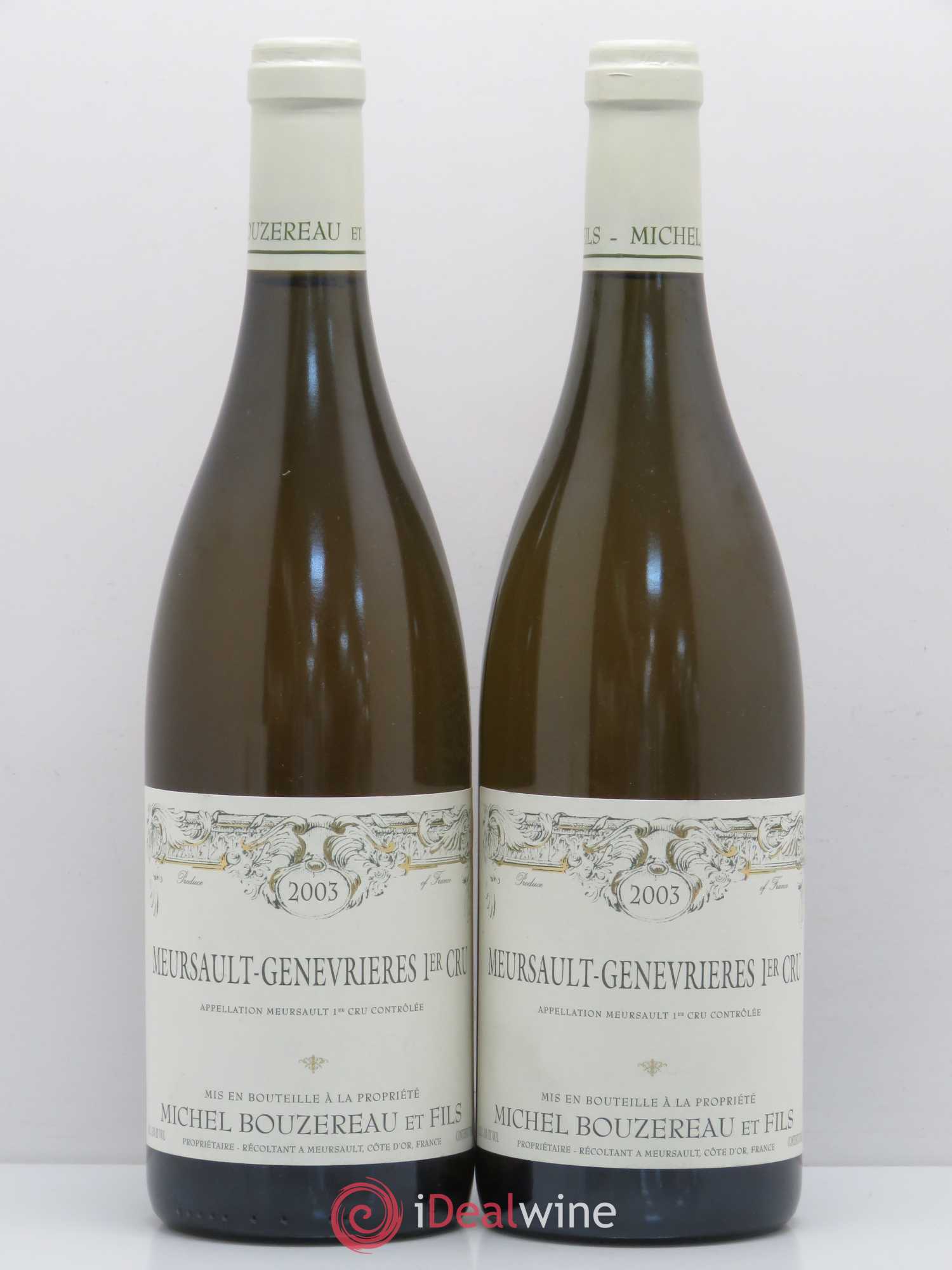 Meursault 1er Cru Les Genevrières Michel Bouzereau et Fils (Domaine) 2003 - Lot de 2 bouteilles - 0