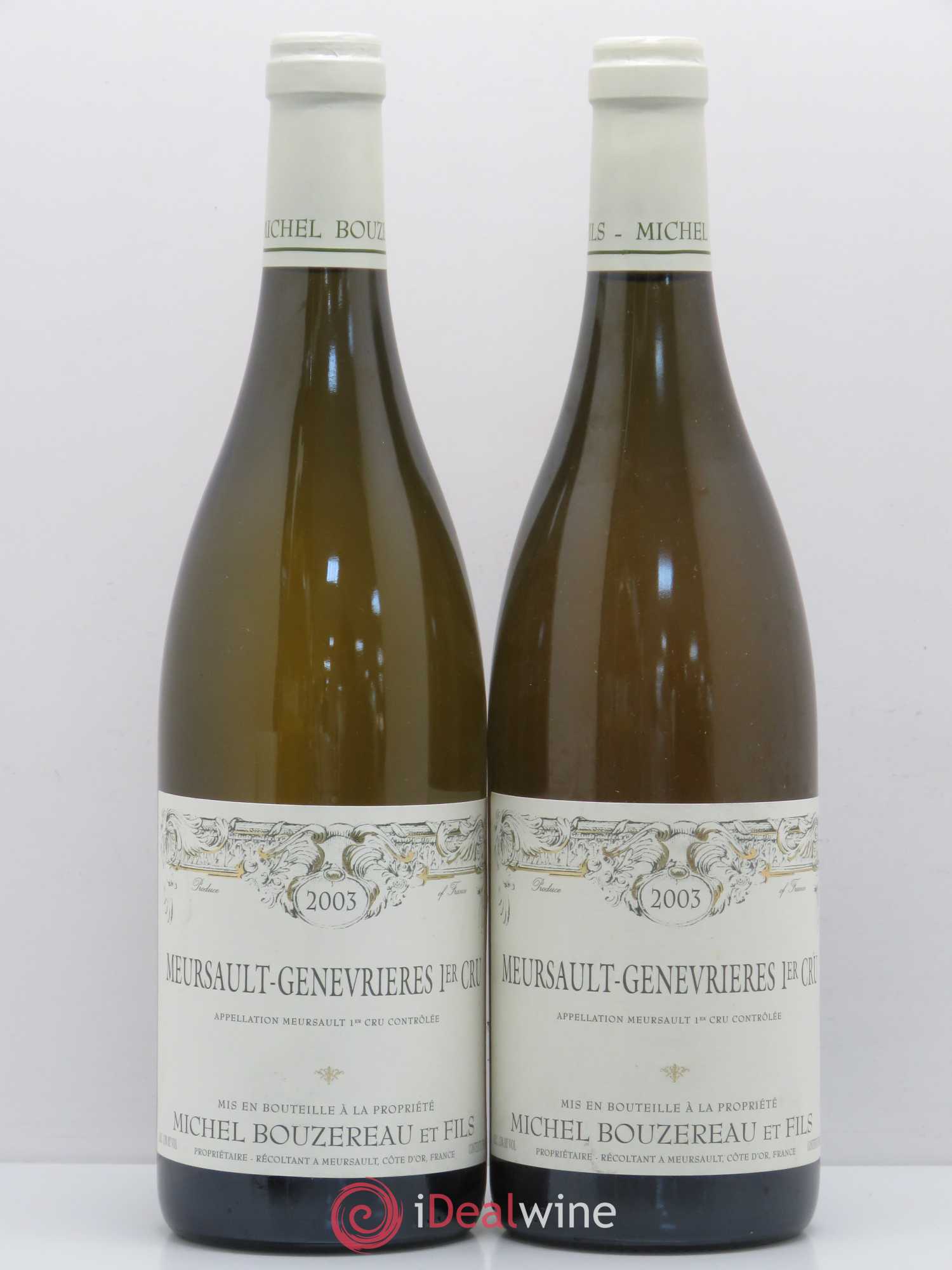 Meursault 1er Cru Les Genevrières Michel Bouzereau et Fils (Domaine) 2003 - Lot de 2 bouteilles - 0