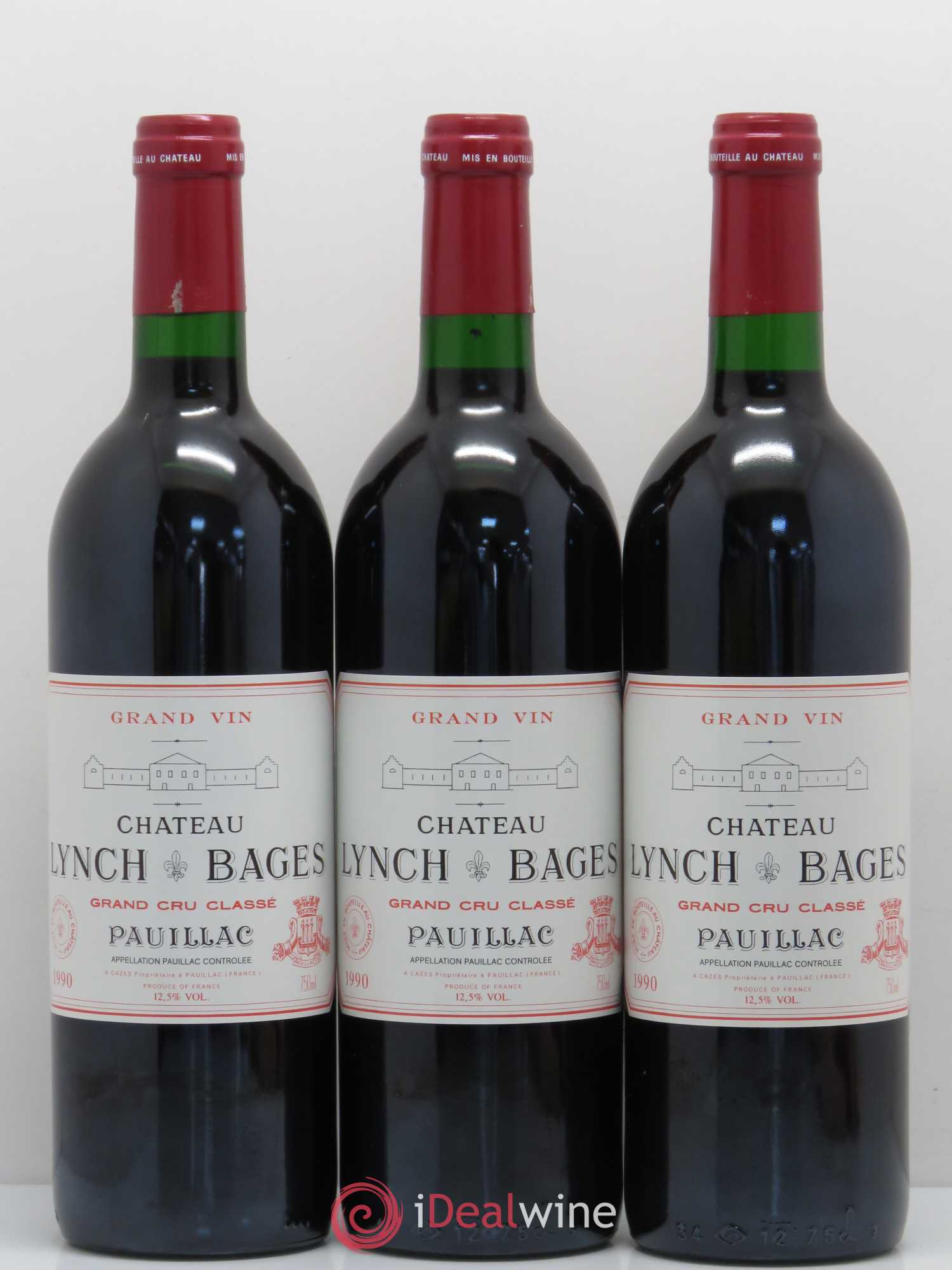 Château Lynch Bages 5ème Grand Cru Classé 1990 - Lot de 12 bouteilles - 1