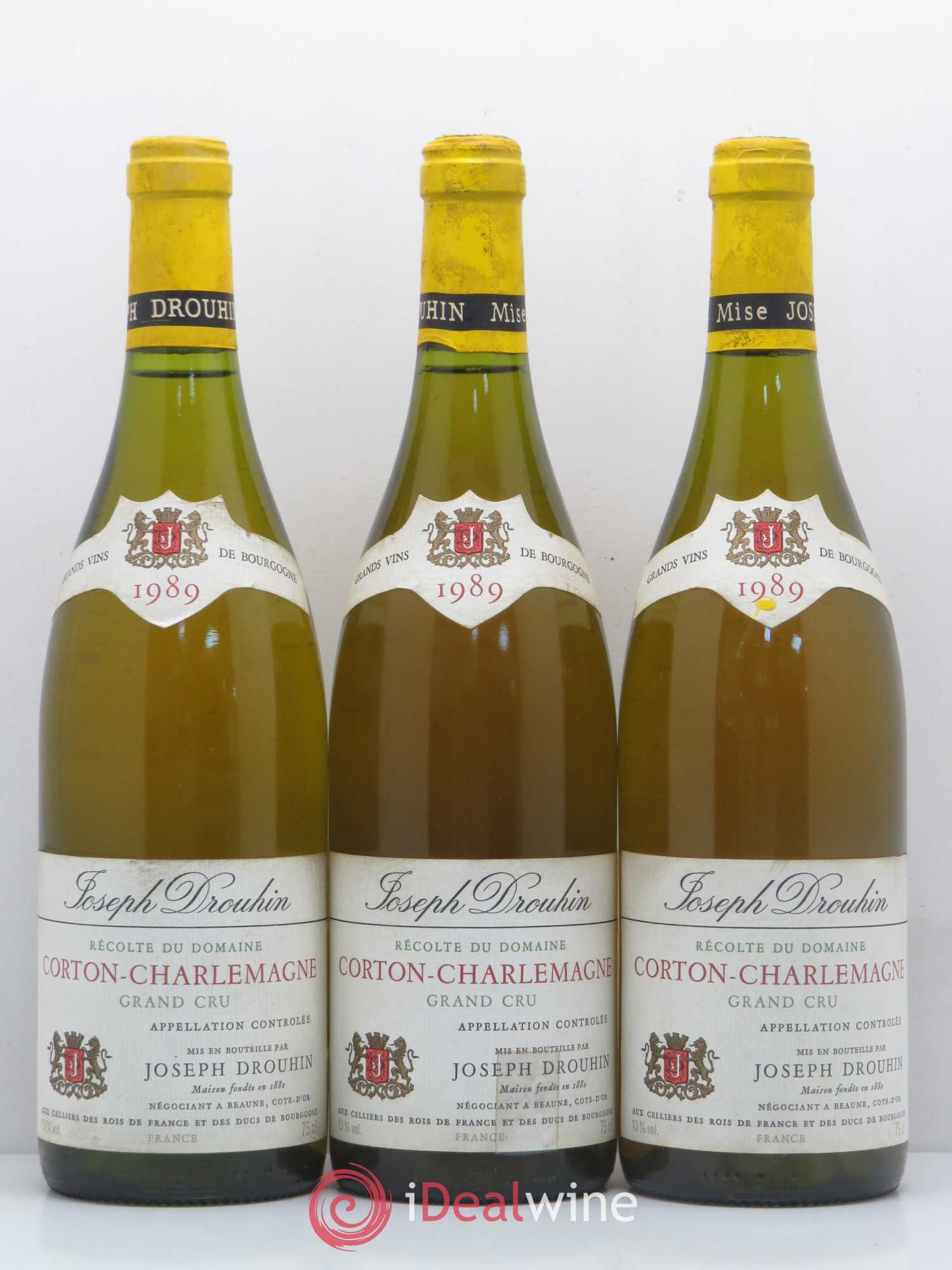 Corton-Charlemagne Grand Cru Joseph Drouhin 1989 - Lot de 3 bouteilles - 0