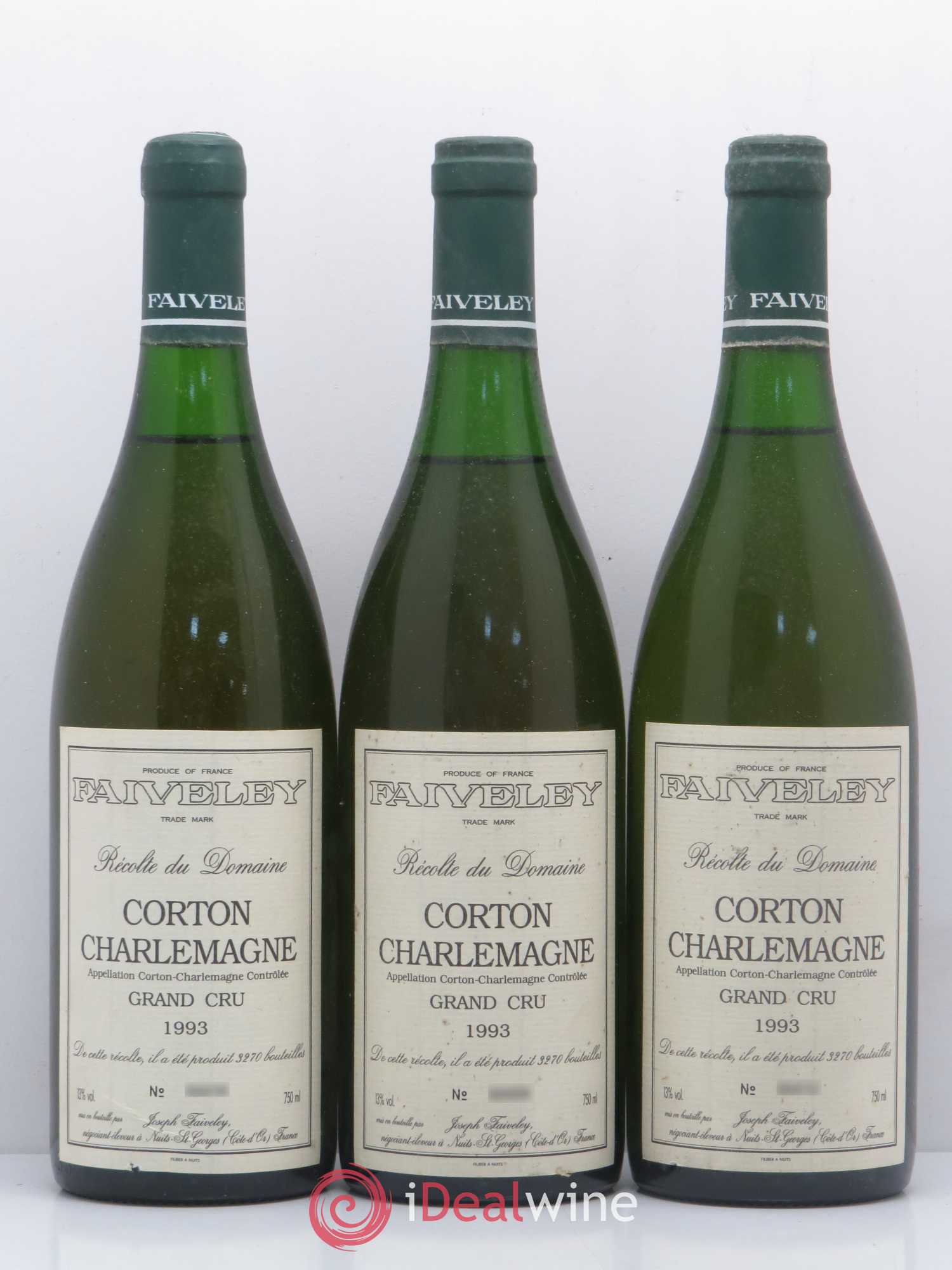Corton-Charlemagne Grand Cru Faiveley 1993 - Lot de 3 bouteilles - 0