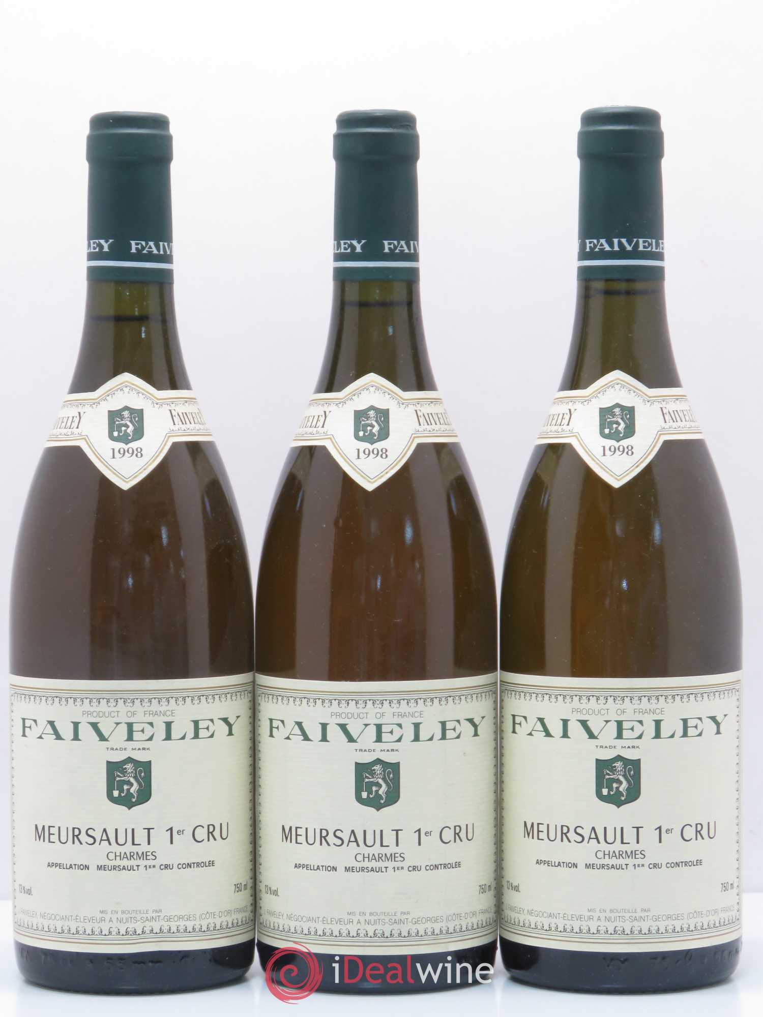 Meursault 1er Cru Charmes Faiveley 1998 - Posten von 3 Flaschen - 0