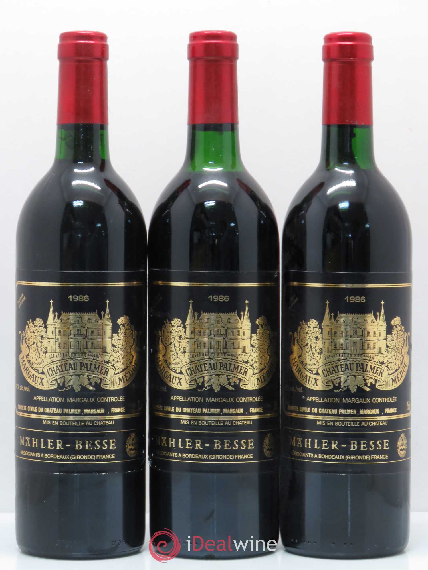 Château Palmer 3ème Grand Cru Classé 1986 - Lot de 3 bouteilles - 0