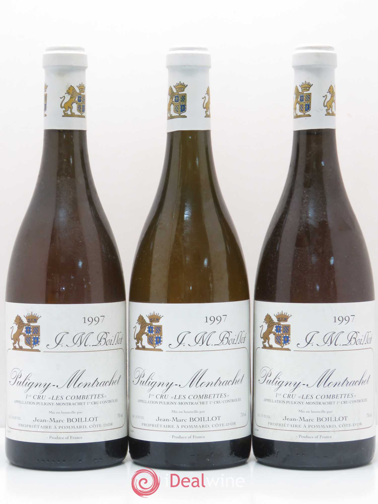 Puligny-Montrachet 1er Cru Les Combettes Jean Marc Boillot 1997 - Posten von 3 Flaschen - 0