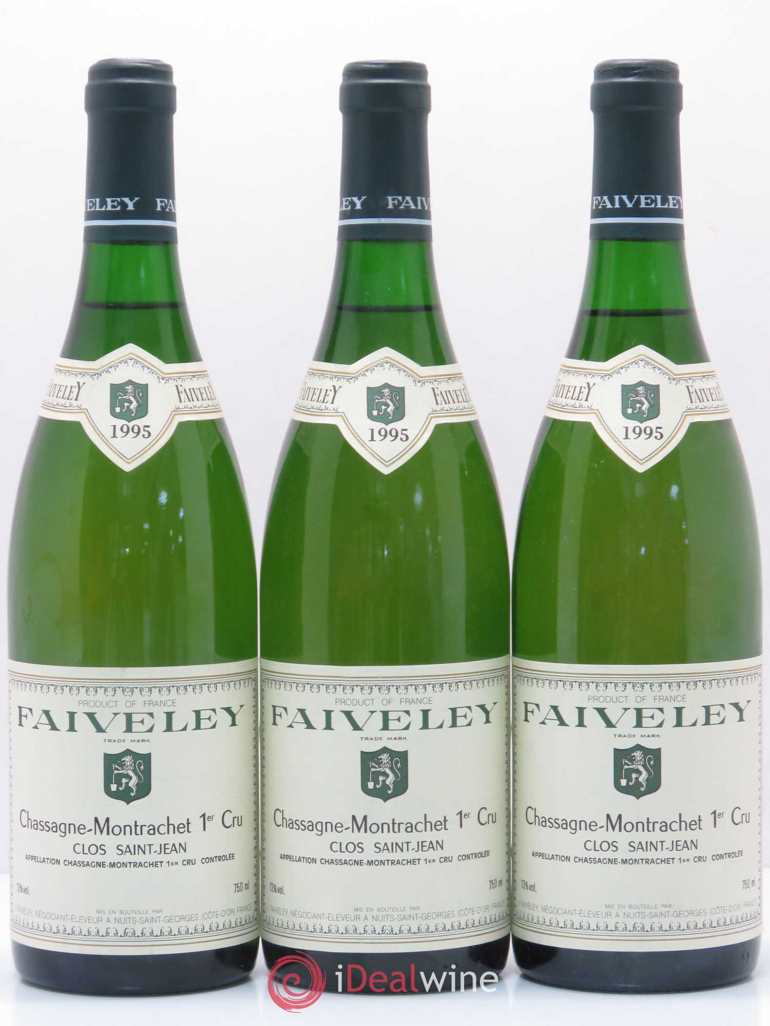 Chassagne-Montrachet 1er Cru Clos Saint-Jean Faiveley 1995 - Posten von 3 Flaschen - 0