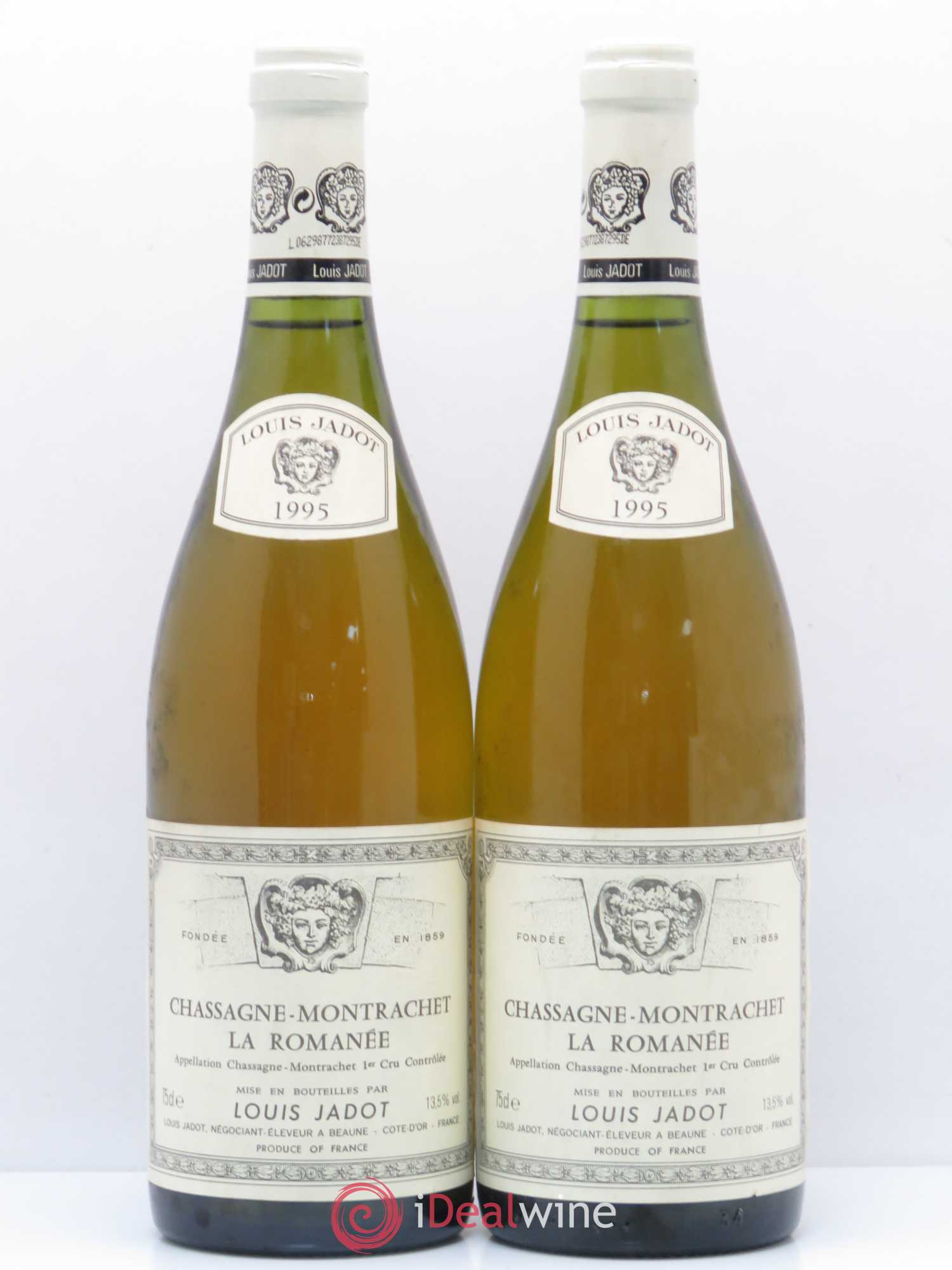 Chassagne-Montrachet 1er Cru La Romanée Louis Jadot 1995 - Lot de 2 bouteilles - 0