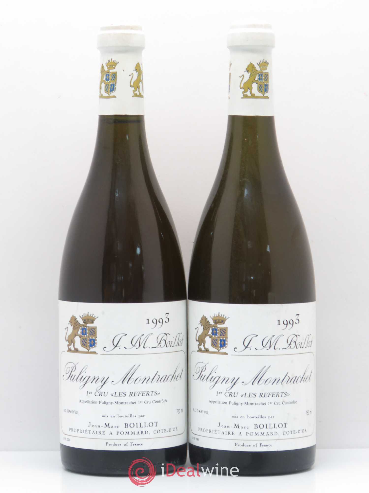 Puligny-Montrachet 1er Cru Les Referts Jean-Marc Boillot 1993 - Posten von 2 Flaschen - 0
