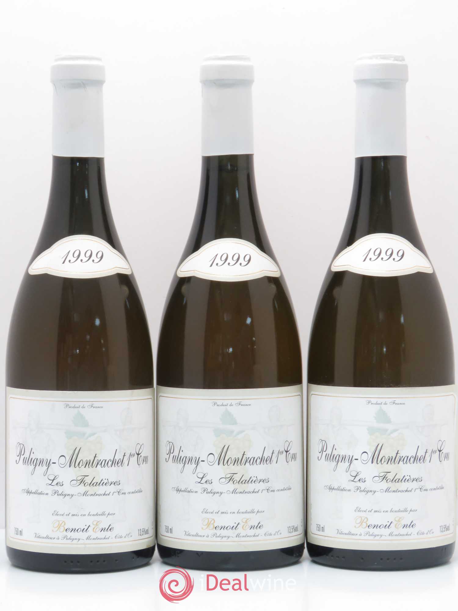 Puligny-Montrachet 1er Cru Les Folatières Benoit Ente 1999 - Lot de 3 bouteilles - 0