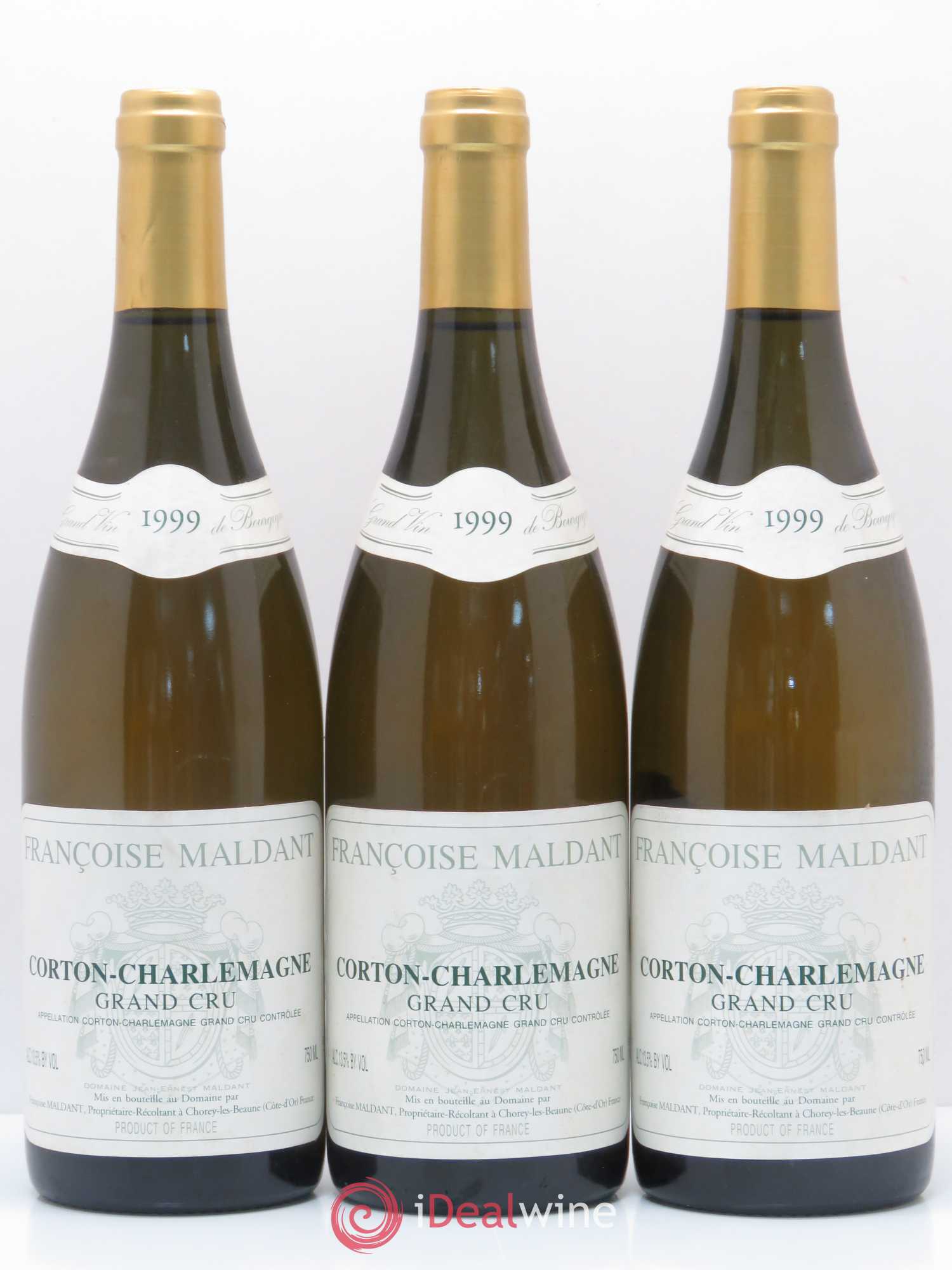 Corton-Charlemagne Grand Cru Francoise Maldant 1999 - Lot de 3 bouteilles - 0
