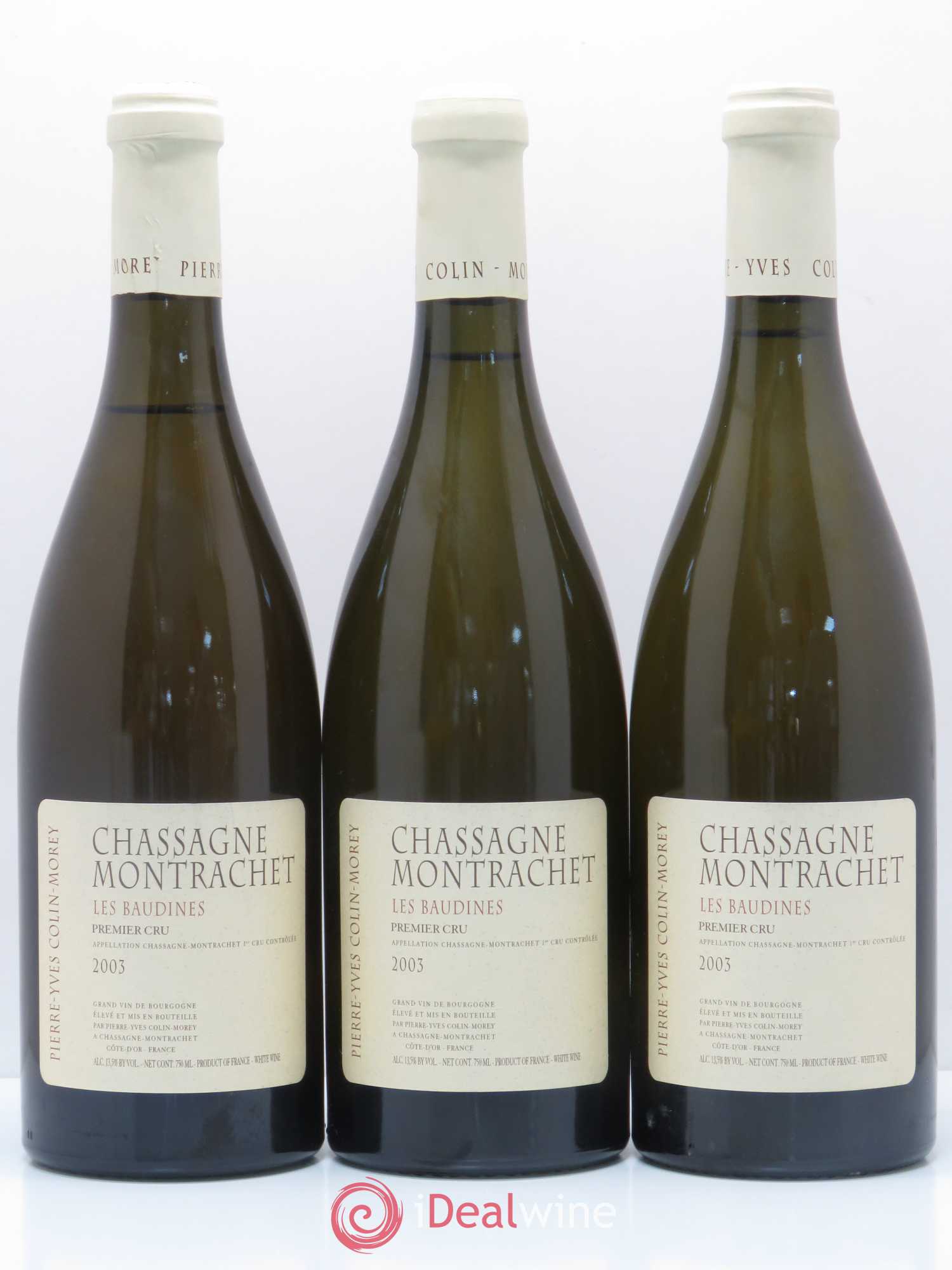 Chassagne-Montrachet 1er Cru Les Baudines Pierre-Yves Colin Morey 2003 - Lot de 3 bouteilles - 0