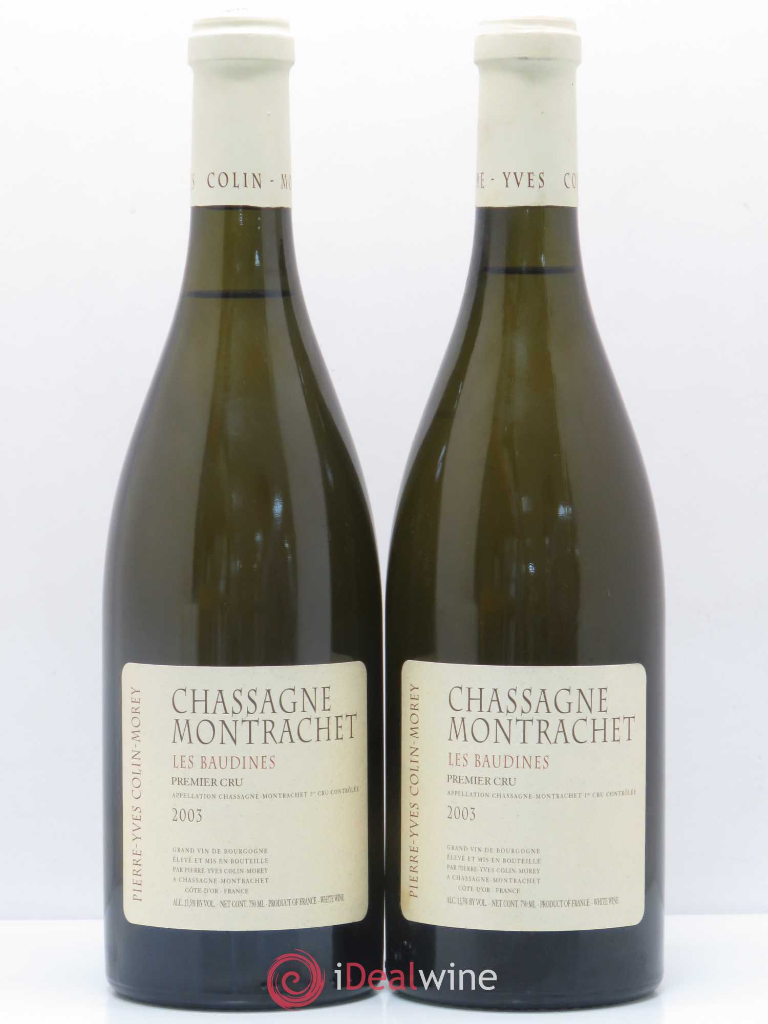 Chassagne-Montrachet 1er Cru Les Baudines Pierre-Yves Colin Morey 2003 - Lot de 2 bouteilles - 0