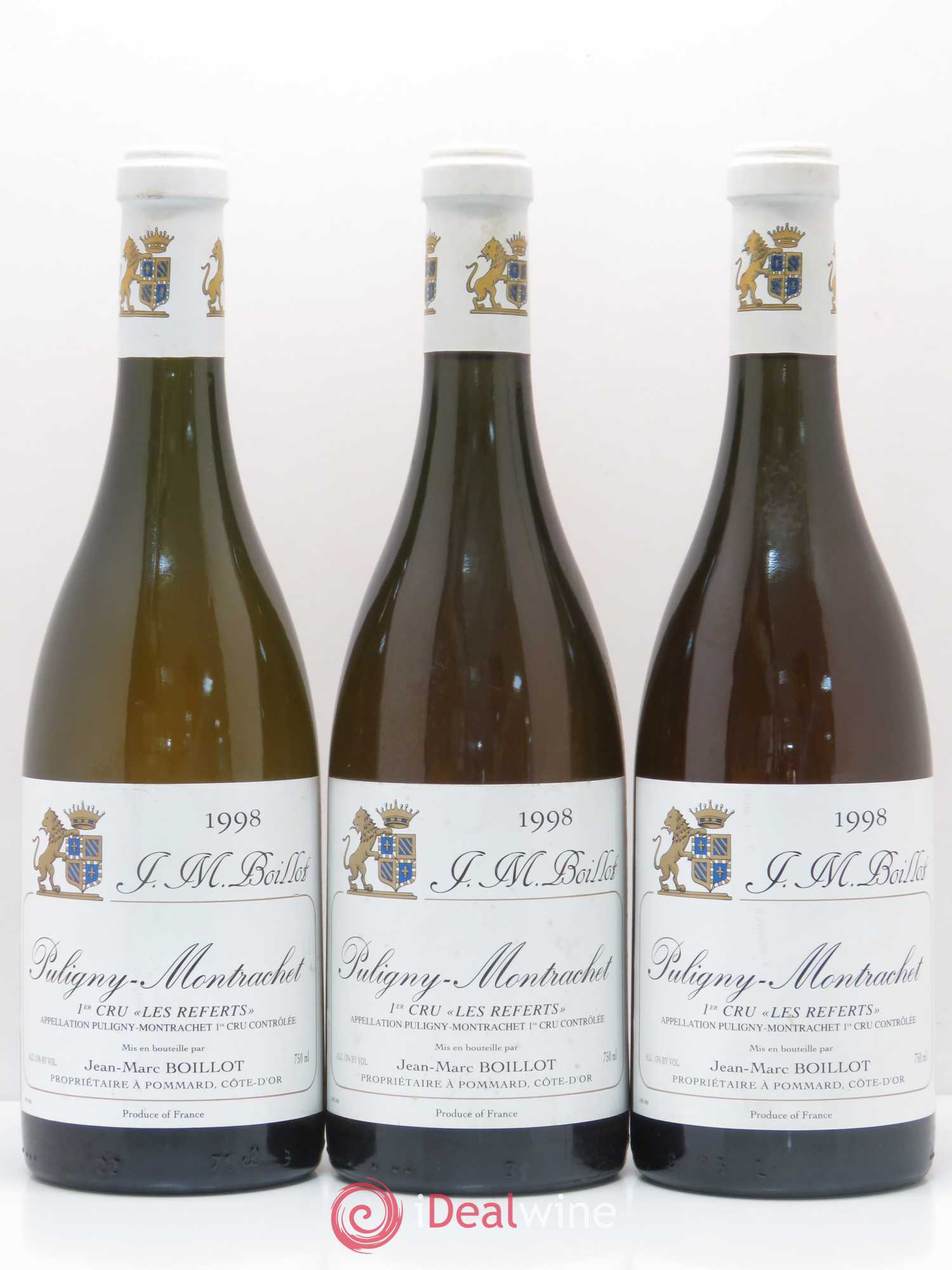 Puligny-Montrachet 1er Cru Les Referts Jean-Marc Boillot 1998 - Posten von 3 Flaschen - 0