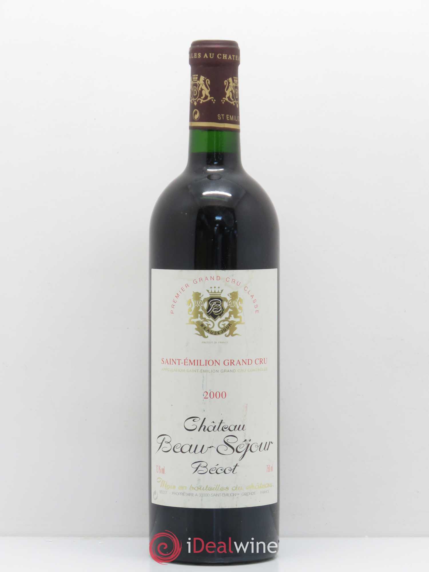 Château Beau-Séjour Bécot 1er Grand Cru Classé B 2000 - Lot de 1 bouteille - 0