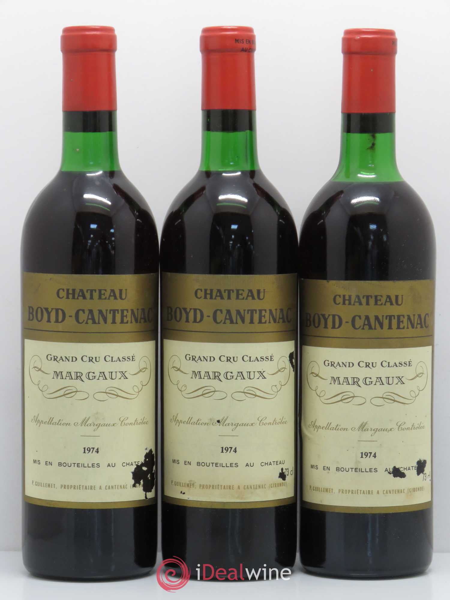 Château Boyd Cantenac 3ème Grand Cru Classé (sans prix de réserve) 1974 - Lot de 3 bouteilles - 0
