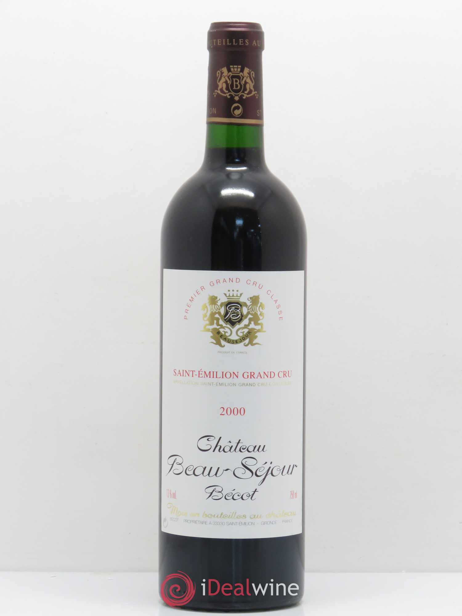 Château Beau-Séjour Bécot 1er Grand Cru Classé B 2000 - Lot de 1 bouteille - 0