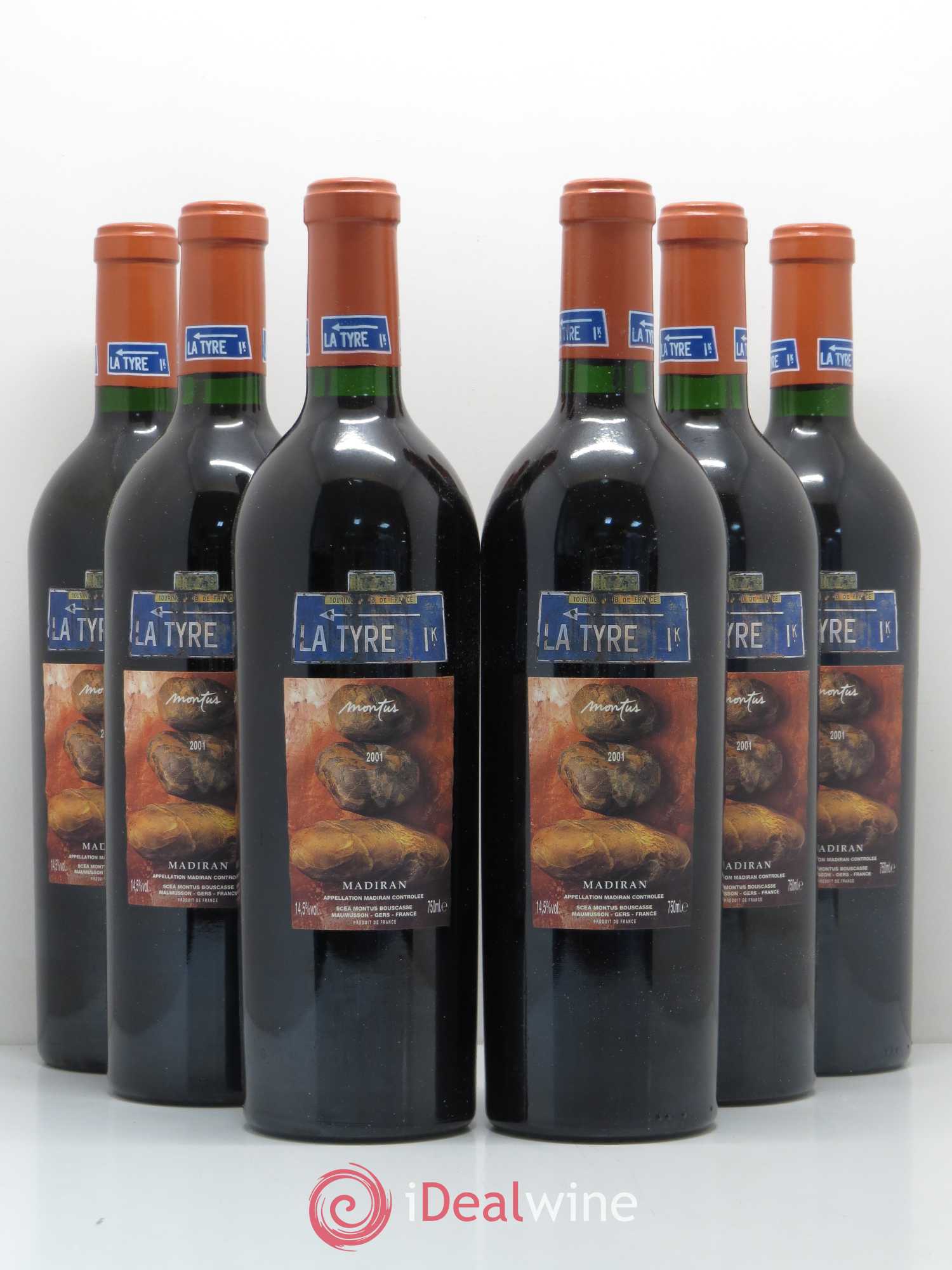 Madiran Château Montus-La Tyre Alain Brumont 2001 - Lot de 6 bouteilles - 0