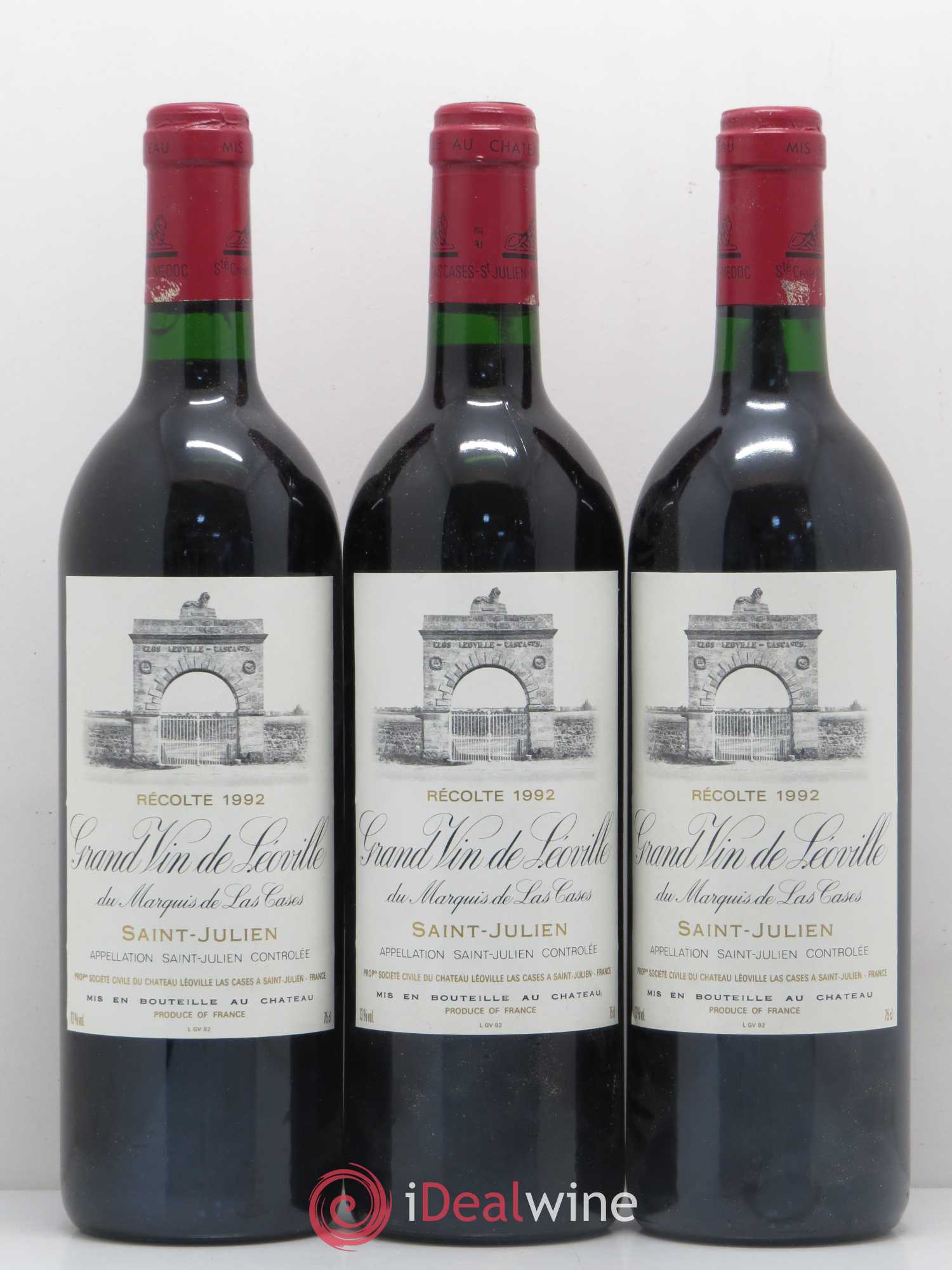 Château Léoville Las Cases 2ème Grand Cru Classé 1992 - Lot de 3 bouteilles - 0