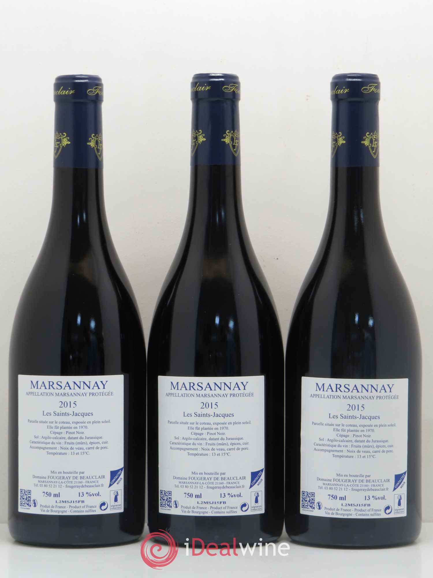 Marsannay Les Saint-Jacques Domaine Fougeray de Beauclair (sans prix de réserve) 2015 - Posten von 6 Flaschen - 4