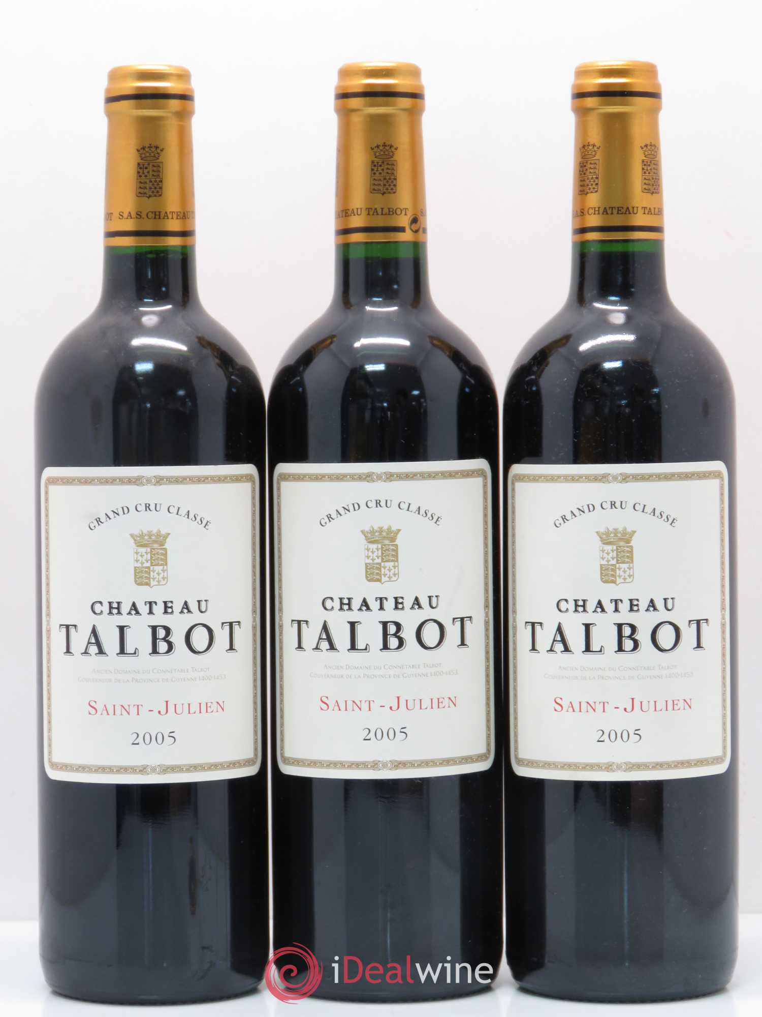 Château Talbot 4ème Grand Cru Classé 2005 - Lot de 3 bouteilles - 0