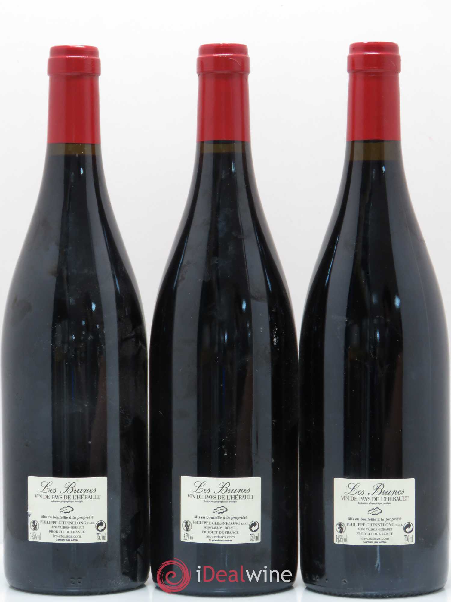 Pays d'Hérault Les Brunes - Philippe Chesnelong 2015 - Posten von 3 Flaschen - 1