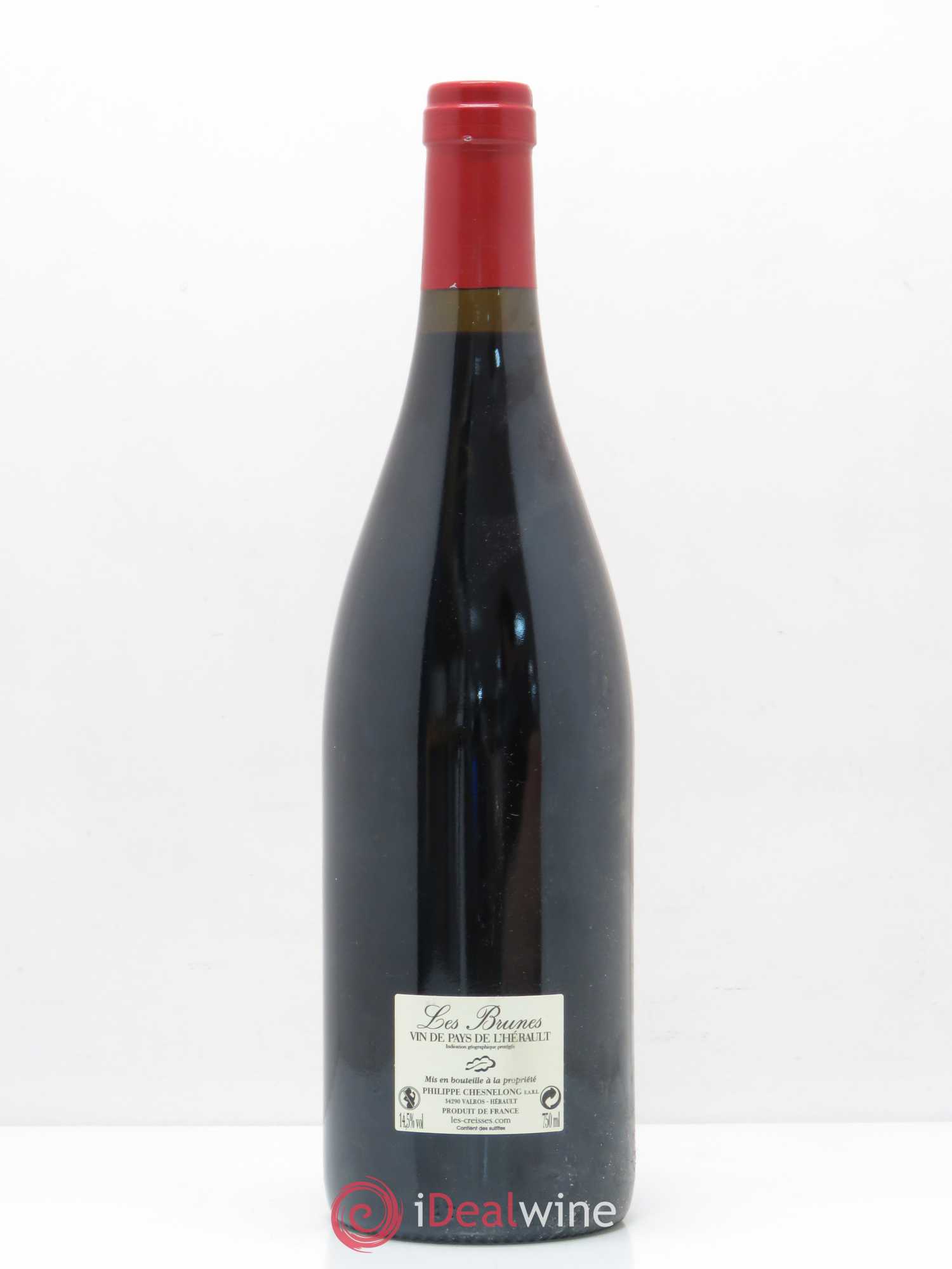 IGP Pays d'Hérault (Vin de Pays de l'Hérault) Les Brunes - Philippe Chesnelong 2015 - Lot de 1 bouteille - 1