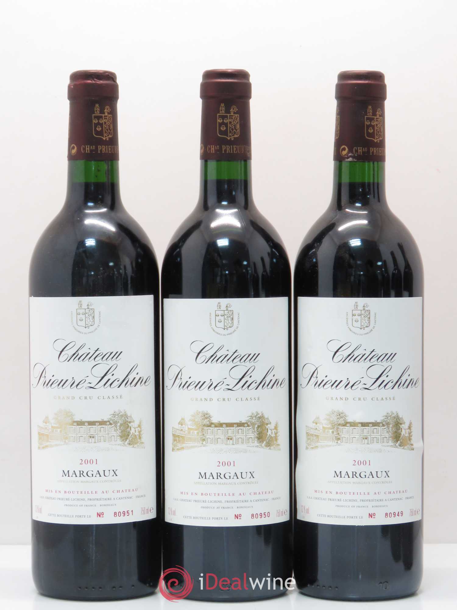 Château Prieuré Lichine 4ème Grand Cru Classé 2001 - Lot de 6 bouteilles - 1