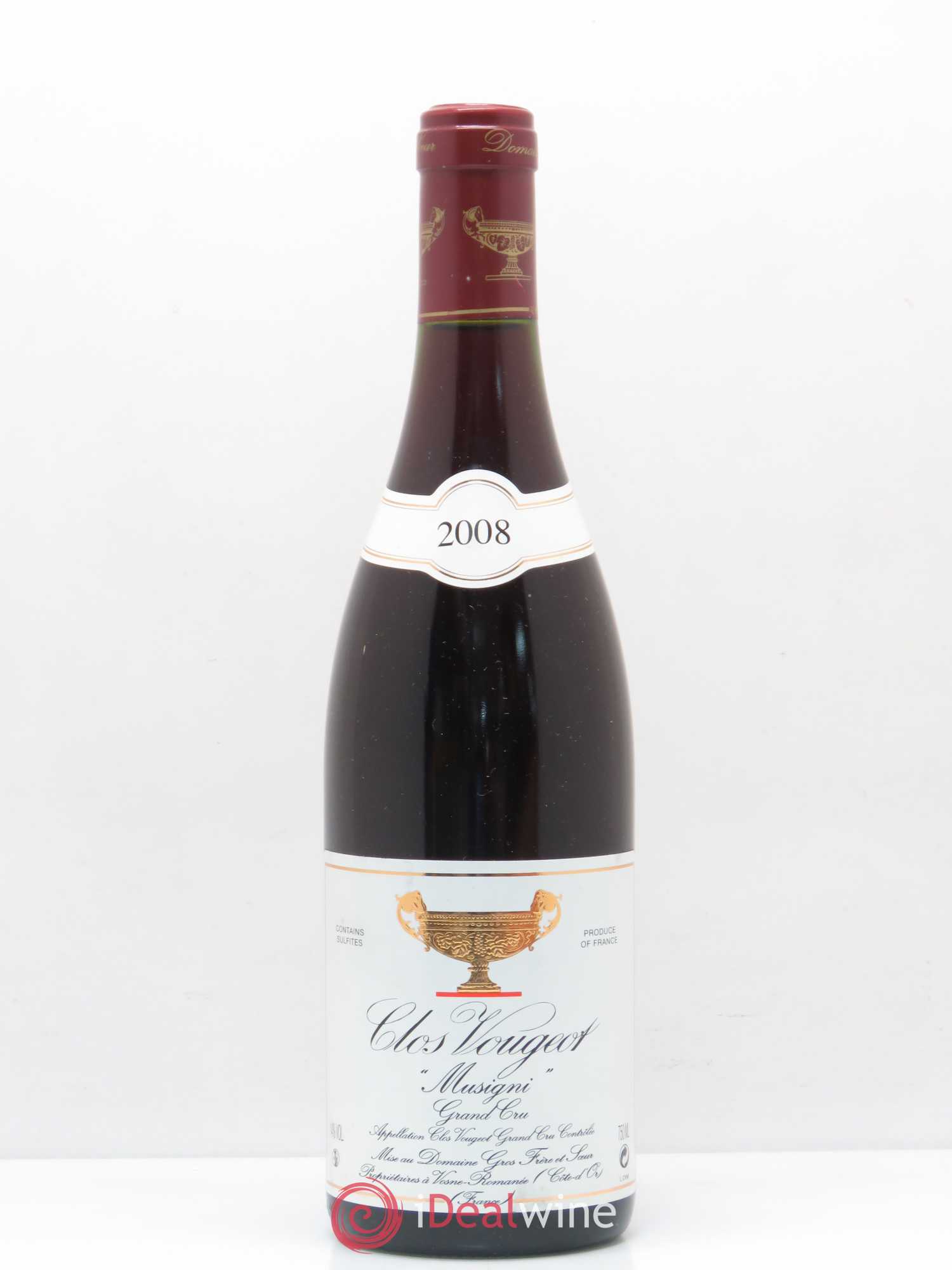 Clos de Vougeot Grand Cru Musigni Gros Frère & Soeur 2008 - Lot de 1 bouteille - 0