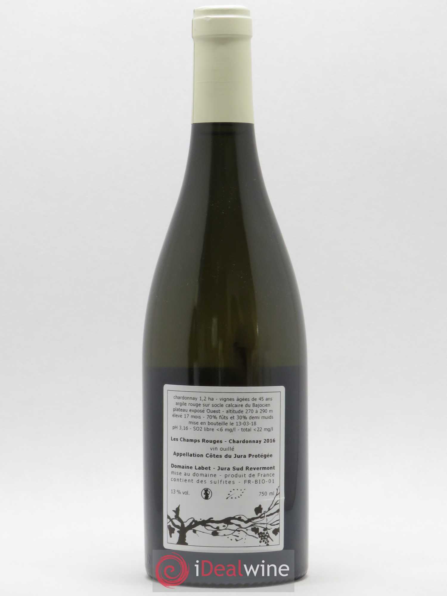 Côtes du Jura Chardonnay Les Champs Rouges Romain - Julien - Charline Labet 2016 - Lot de 1 bouteille - 1