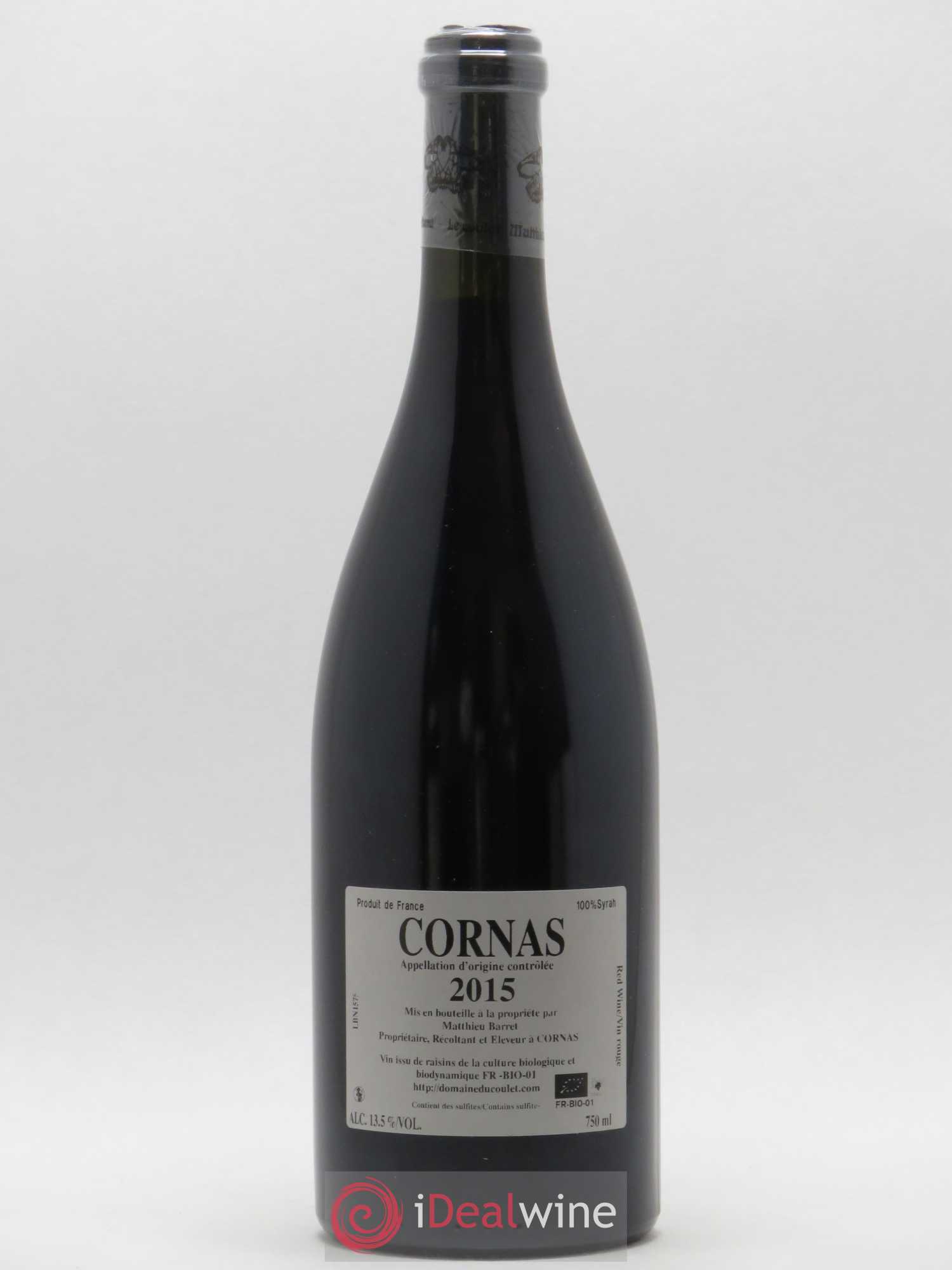 Cornas Billes Noires Coulet (Domaine du) - Matthieu Barret 2015 - Lot de 1 bouteille - 1