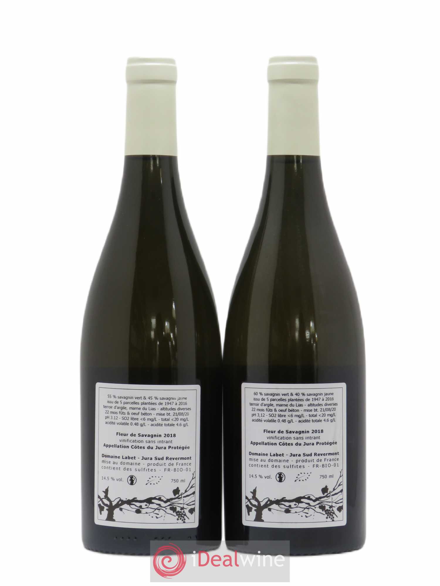Côtes du Jura Fleur de Savagnin Romain - Julien - Charline Labet 2018 - Lot de 2 bouteilles - 1
