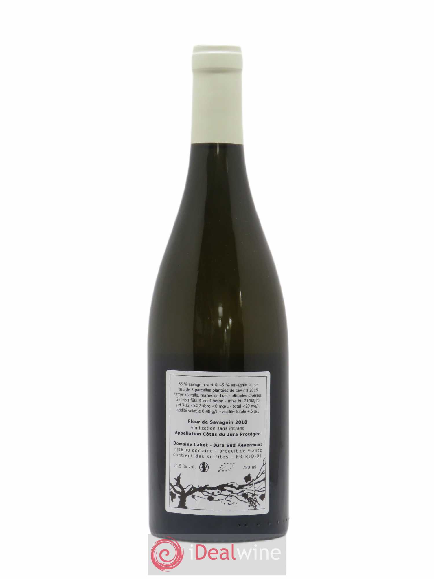 Côtes du Jura Fleur de Savagnin Romain - Julien - Charline Labet 2018 - Lot de 1 bouteille - 1