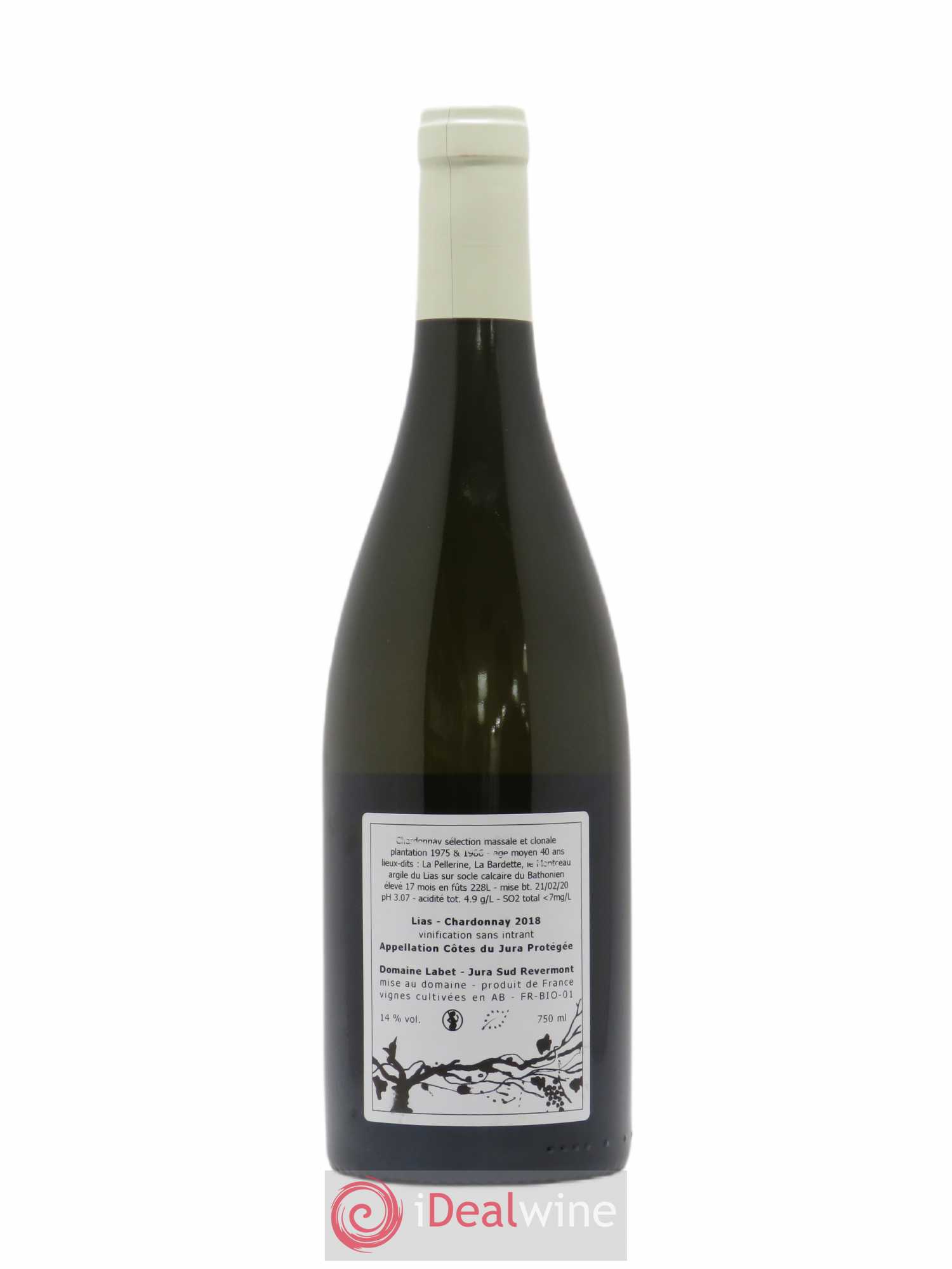 Côtes du Jura Chardonnay Lias Romain - Julien - Charline Labet 2018 - Lot de 1 bouteille - 1