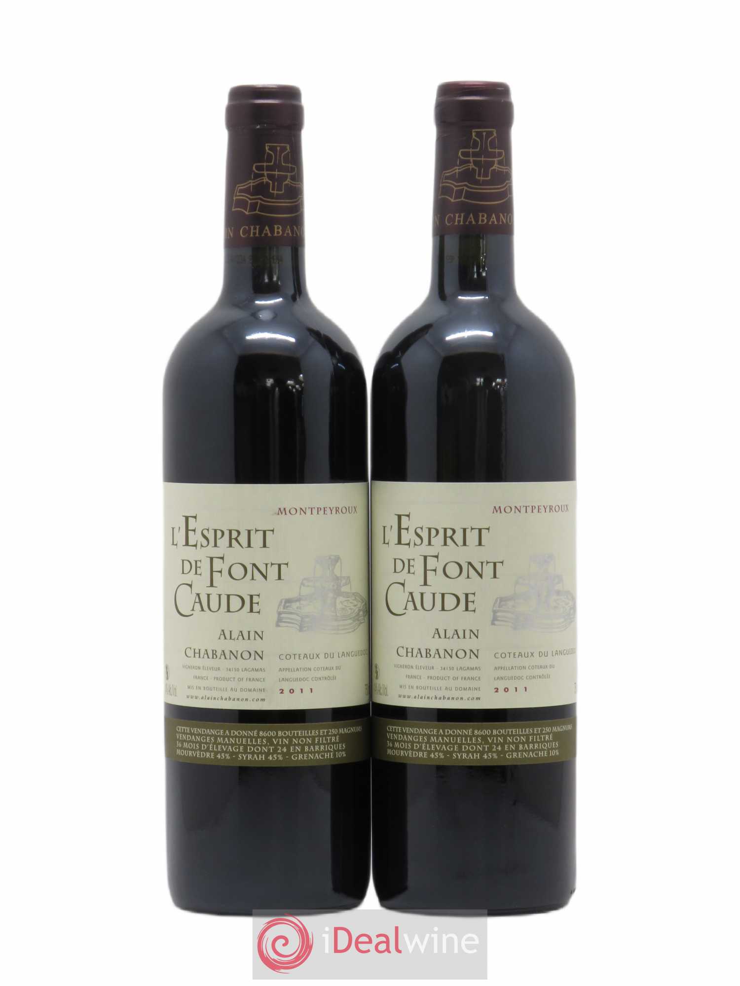 Languedoc Montpeyroux Alain Chabanon (Domaine) L'Esprit de Font Caude 2011 - Lot de 2 bouteilles - 0
