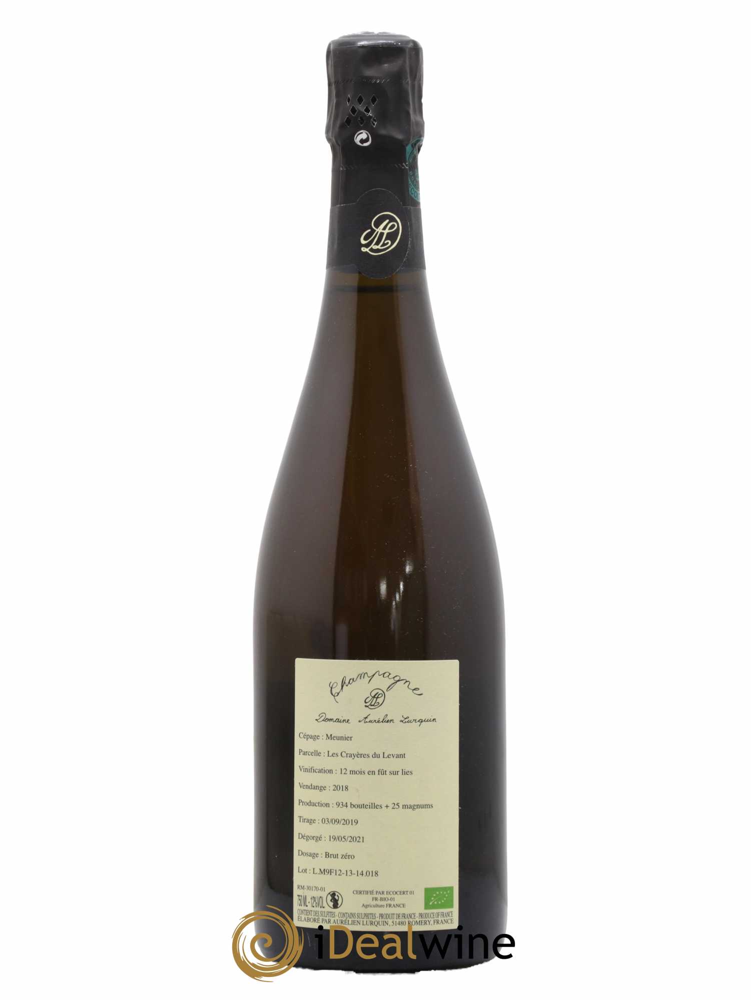 Meunier Les Crayères du Levant Aurélien Lurquin 2019 - Lot de 1 bouteille - 1