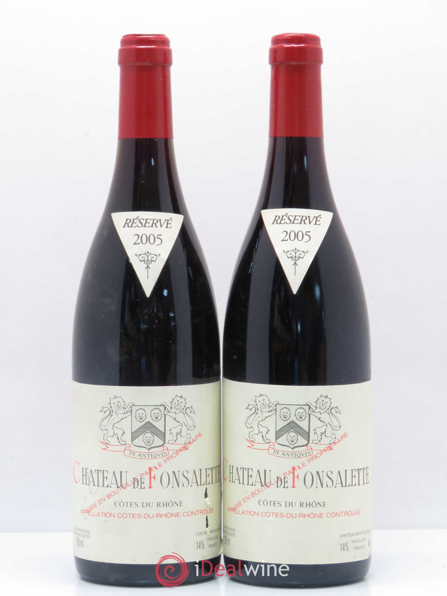 Côtes-du-Rhône Château de Fonsalette Emmanuel Reynaud 2005 - Lot de 2 bouteilles - 0