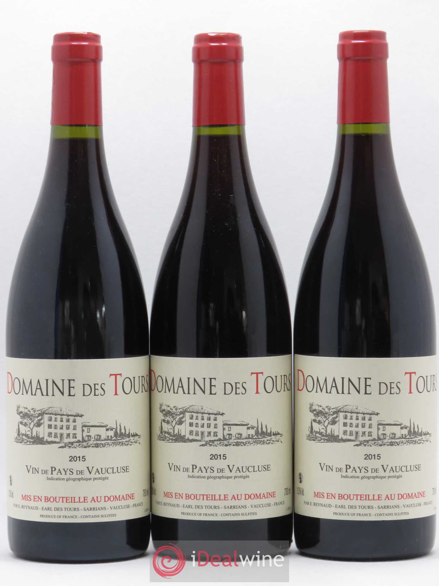 Vaucluse (Vin de Pays de Vaucluse) Domaine des Tours Emmanuel Reynaud 2015 - Lot de 3 bouteilles - 0