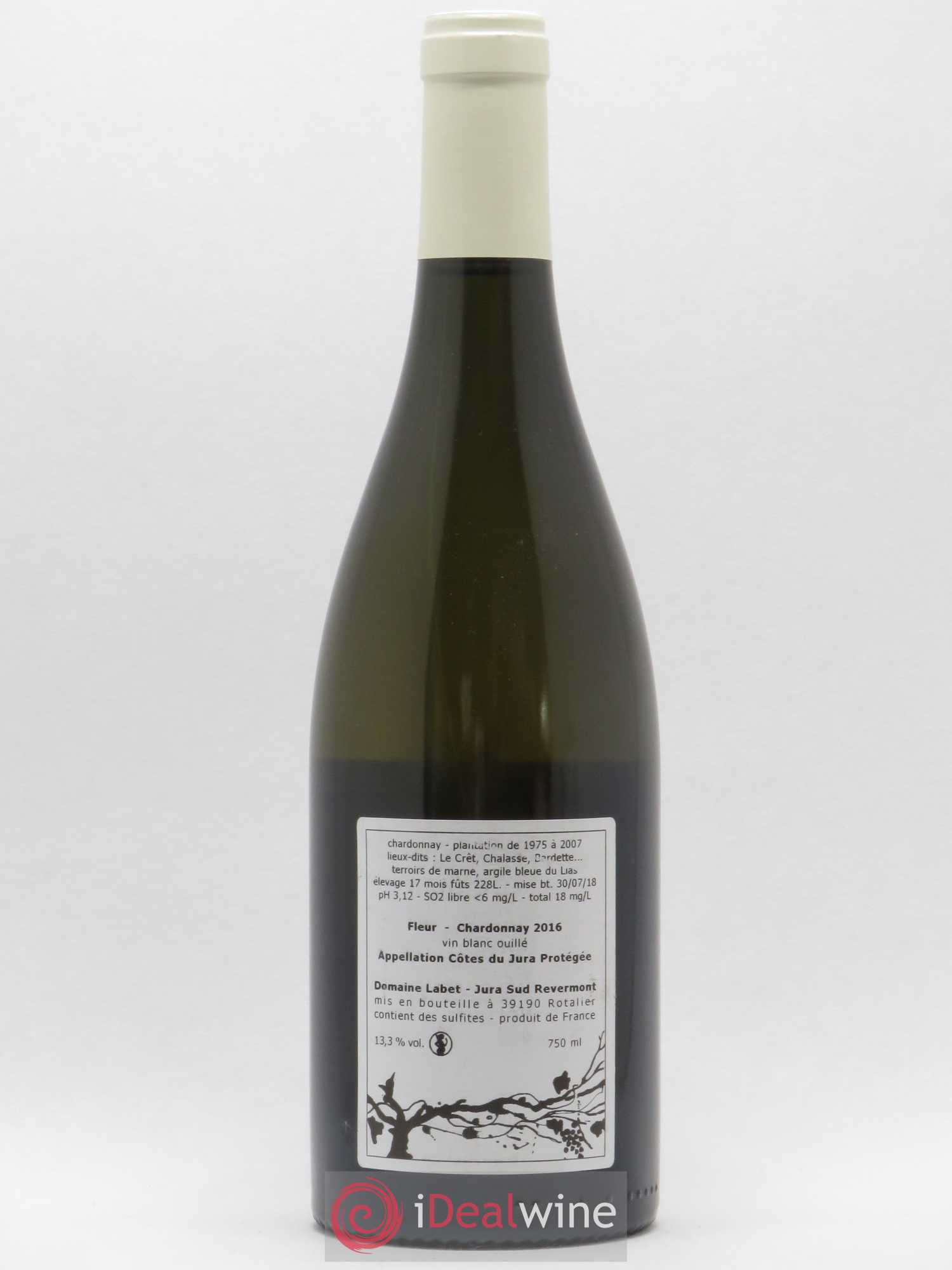 Côtes du Jura Chardonnay Fleur Romain - Julien - Charline Labet 2016 - Lot de 1 bouteille - 1
