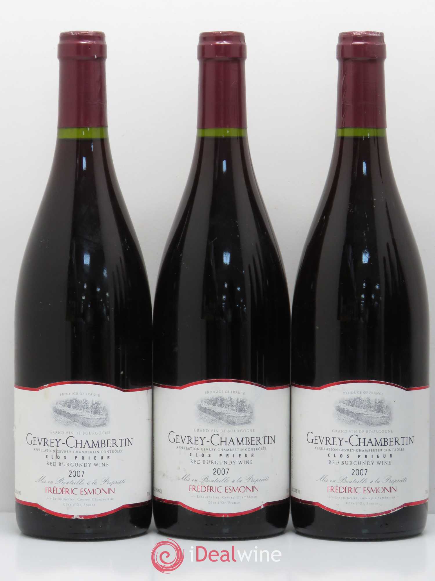 Gevrey-Chambertin Clos Prieur - Frederic Esmonin 2007 - Posten von 6 Flaschen - 1