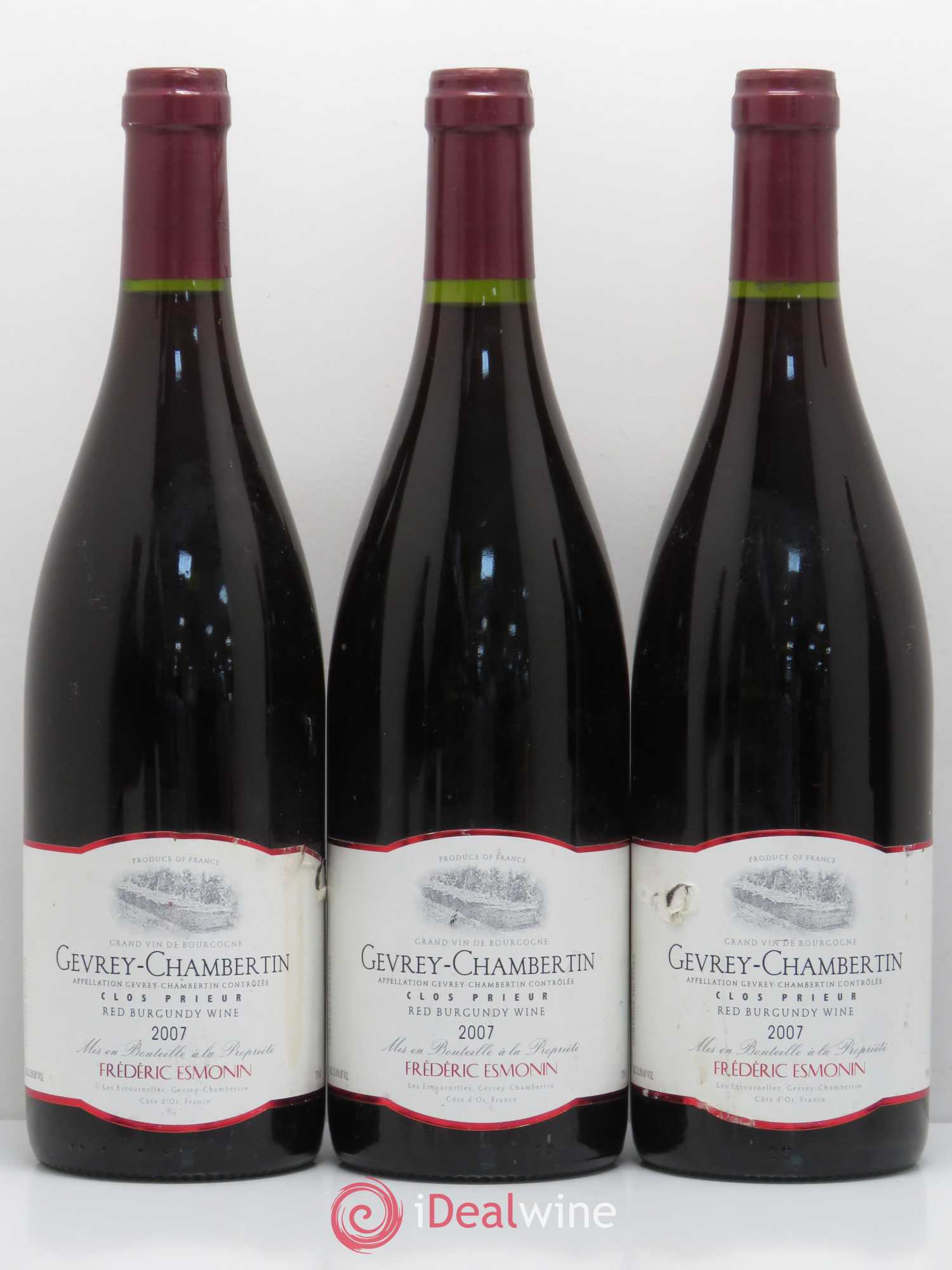 Gevrey-Chambertin Clos Prieur - Frederic Esmonin 2007 - Posten von 6 Flaschen - 2