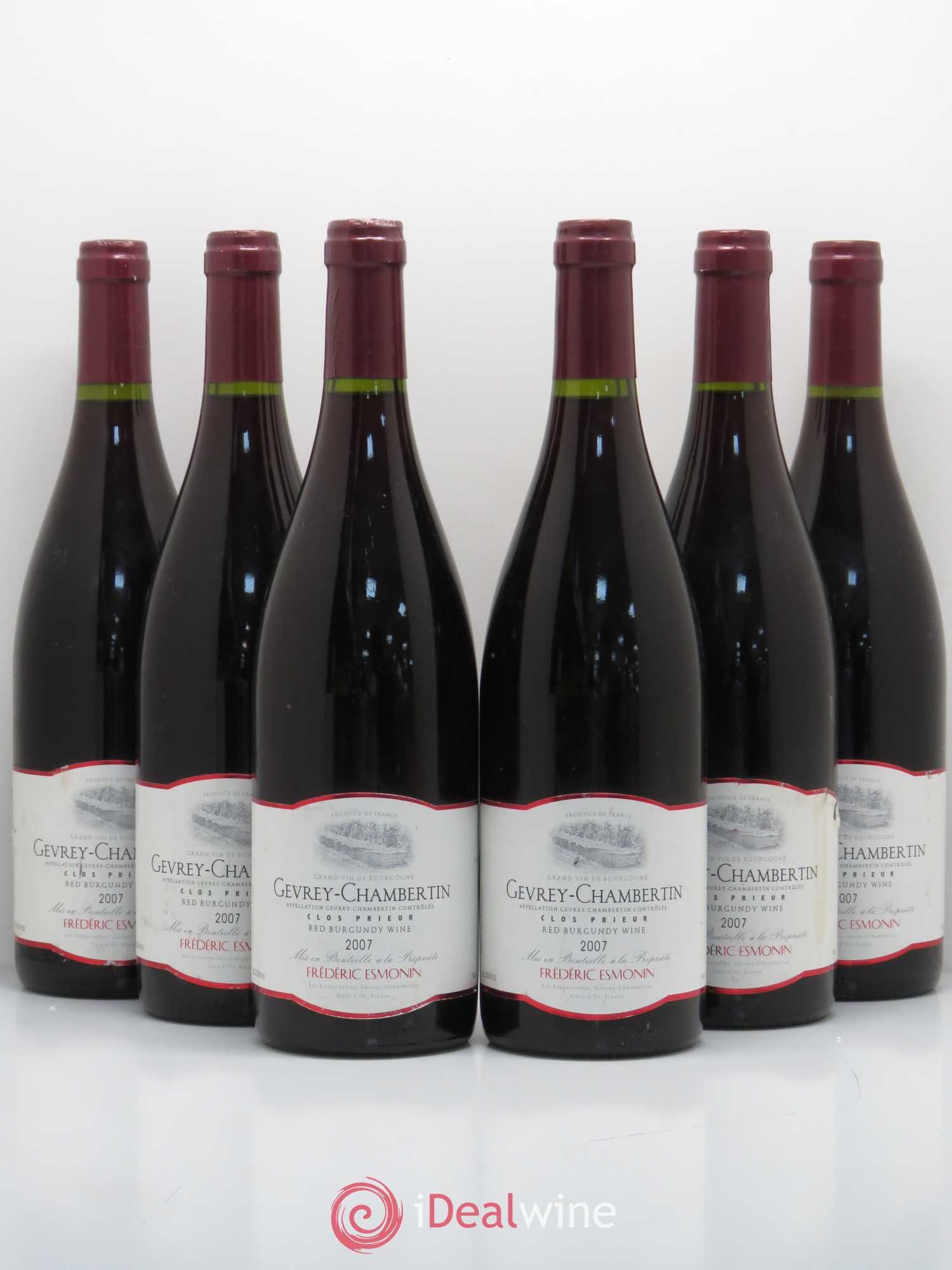 Gevrey-Chambertin Clos Prieur - Frederic Esmonin 2007 - Posten von 6 Flaschen - 0