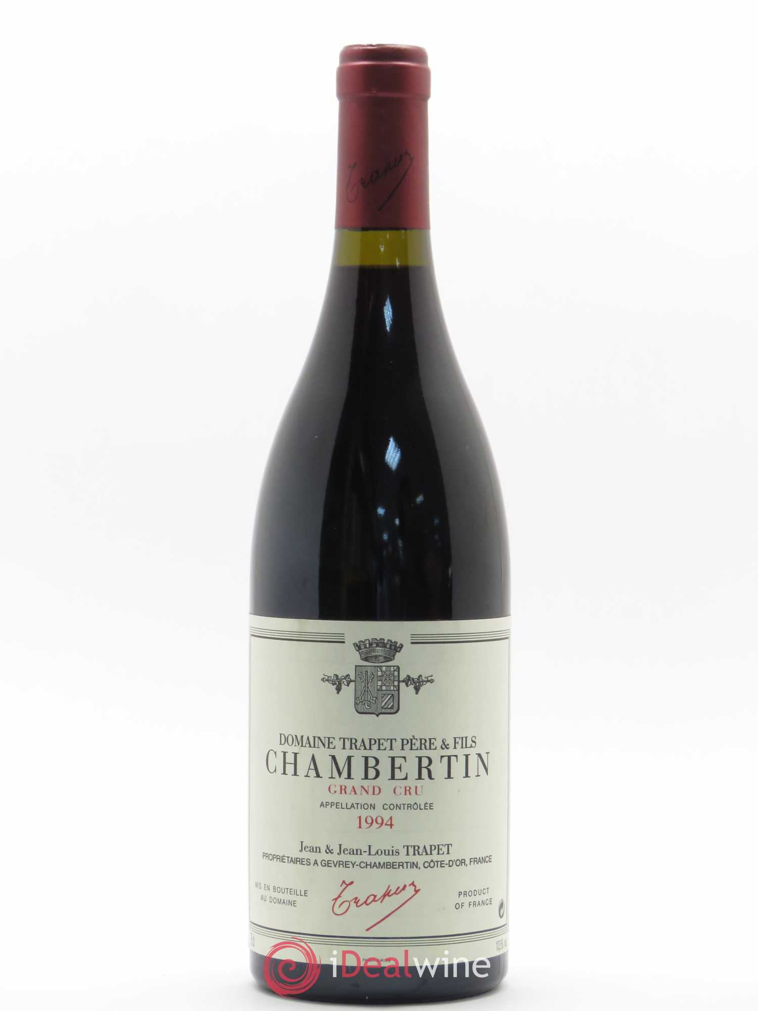 Chambertin Grand Cru Domaine Trapet 1994 - Lot de 1 bouteille - 0