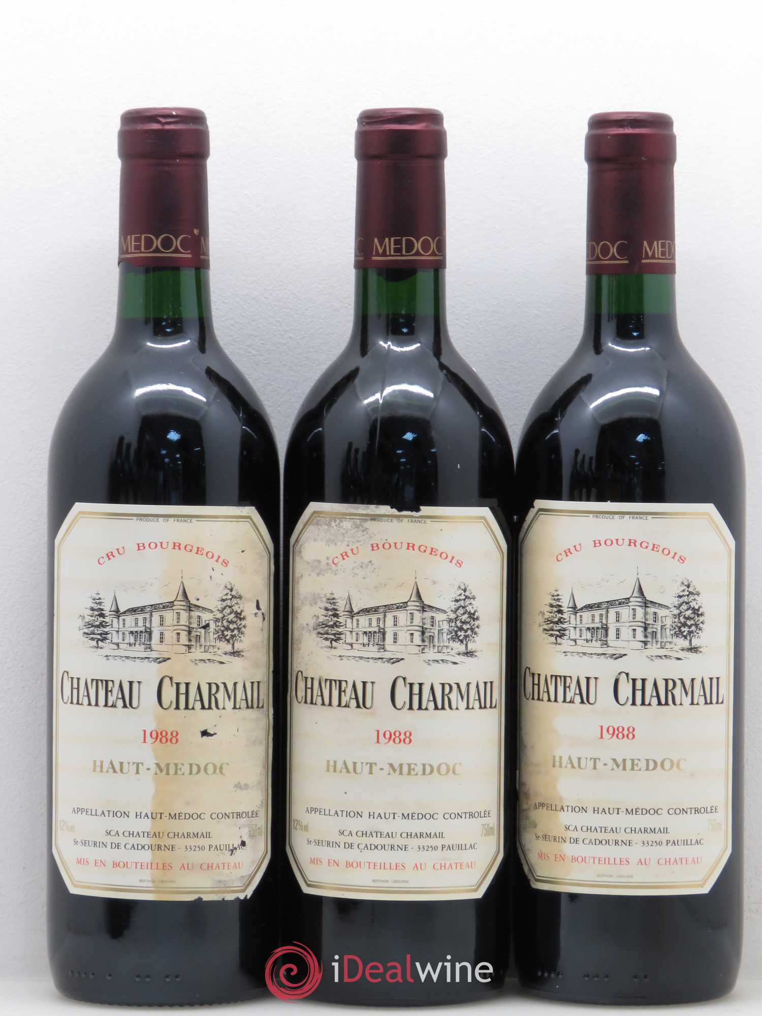 Château Charmail Cru Bourgeois (sans prix de réserve) 1988 - Lot de 6 bouteilles - 1