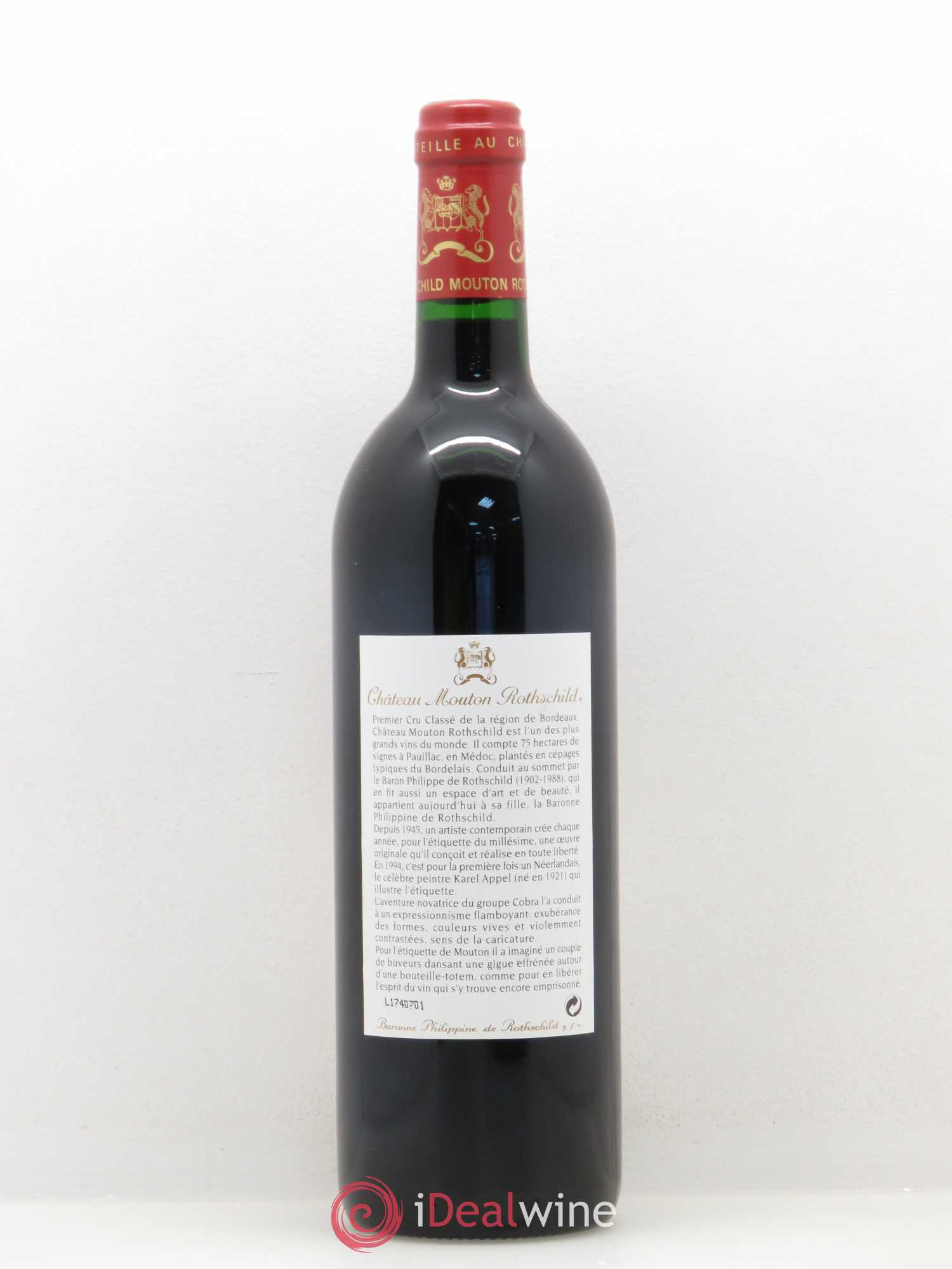 Château Mouton Rothschild 1er Grand Cru Classé (sans prix de réserve) 1994 - Lot de 1 bouteille - 1