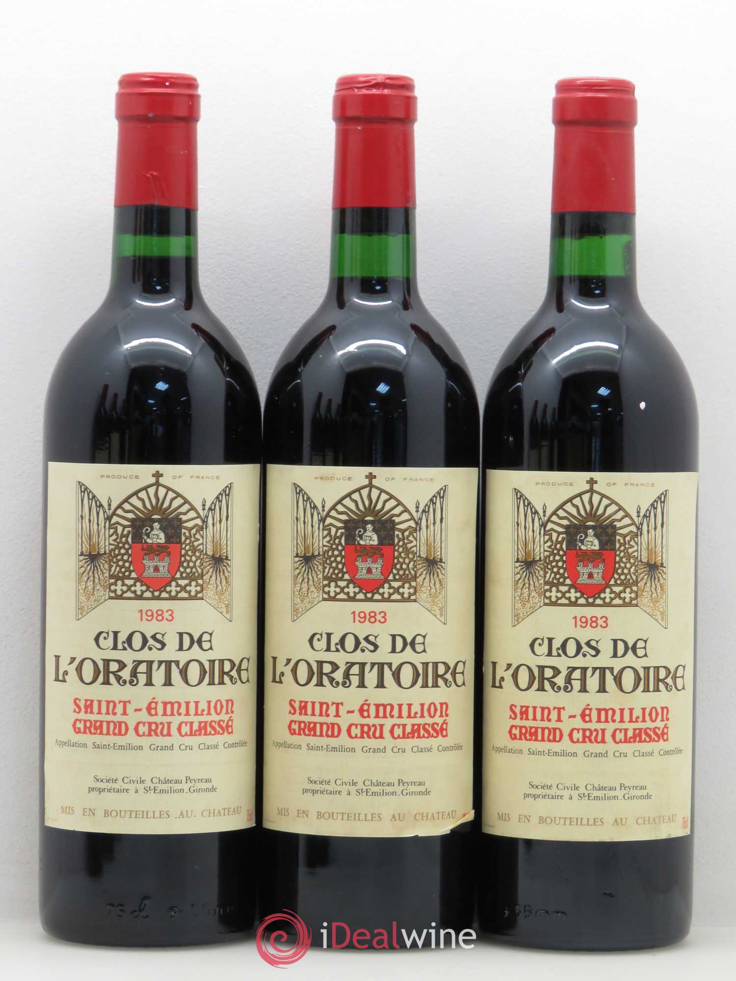 Clos de l'Oratoire Grand Cru Classé (sans prix de réserve) 1983 - Lot de 6 bouteilles - 1